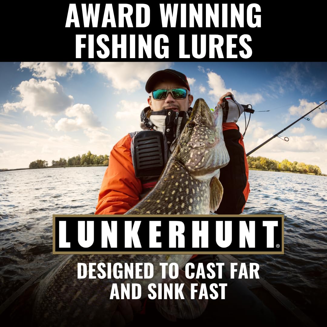 Lunkerhunt Impact Ignite | Spinnerbaits with 2 Willow Leaf Blades | Sink Fast Fishing Lure for Bass and Trout | Silicon Skirt, Swim Jig Saltwater and Deep Water Fishing Bait
