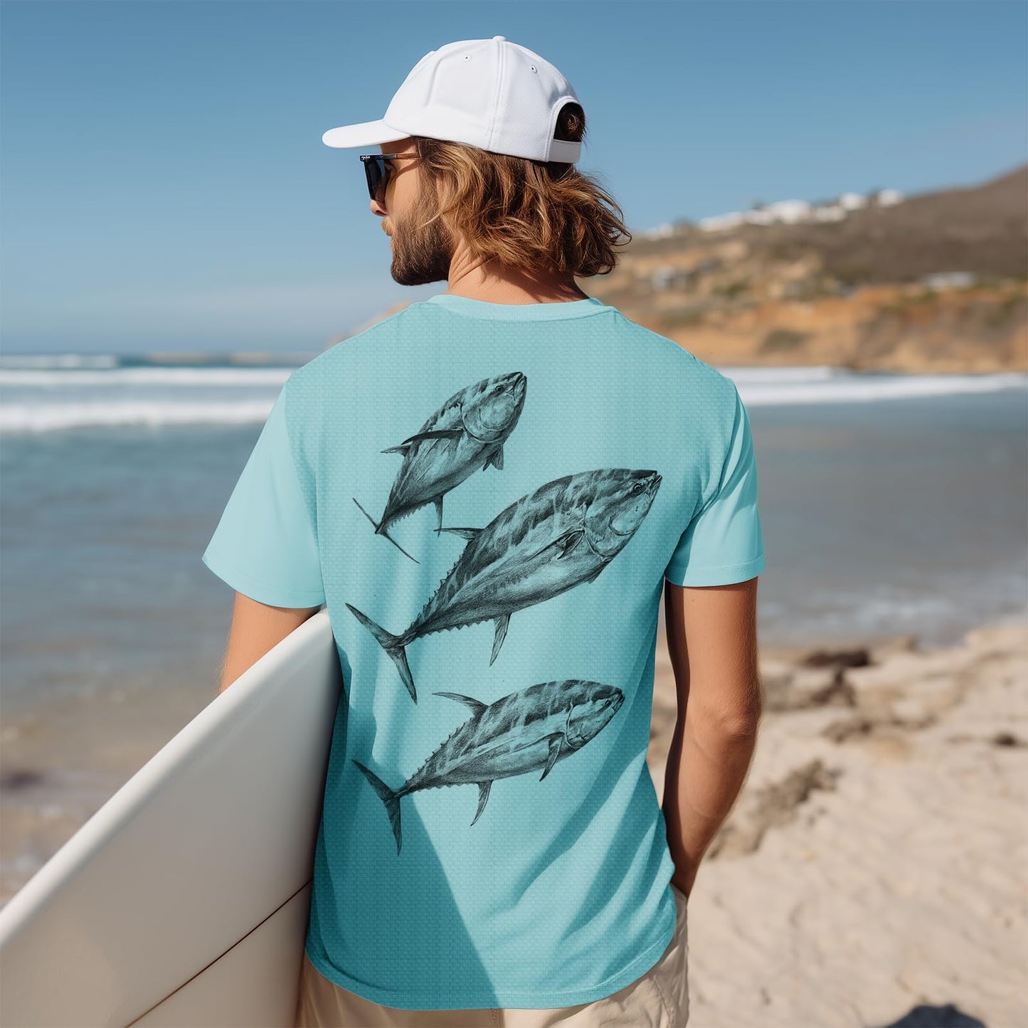 Palmyth Mens Fishing Shirts UPF 50+ Sun Protection Short Sleeve UV T-Shirts Breathable Quick-Dry