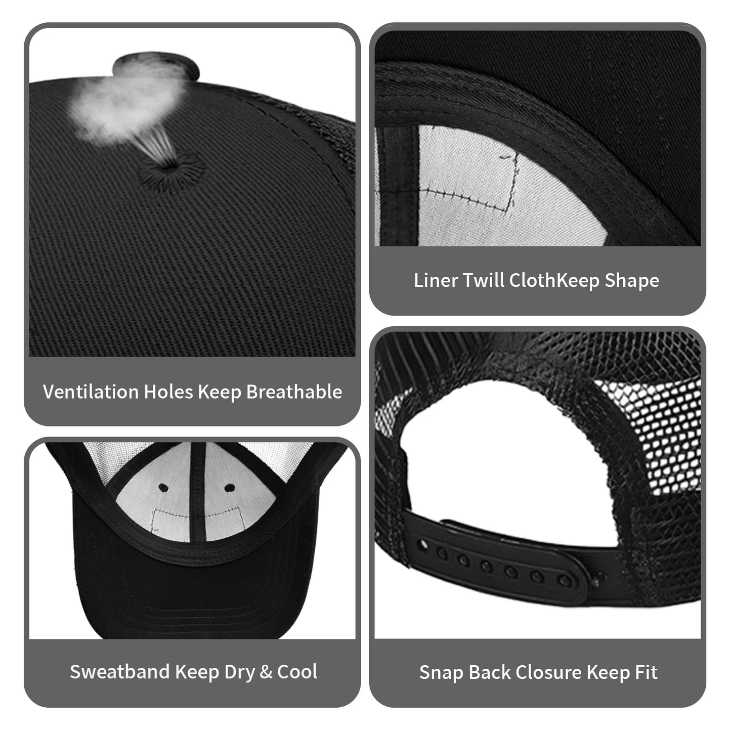 Leather Patch Trucker Hat-Adjustable Baseball Caps,Snap Back Trucker Cap Gift for Men Women Accessory