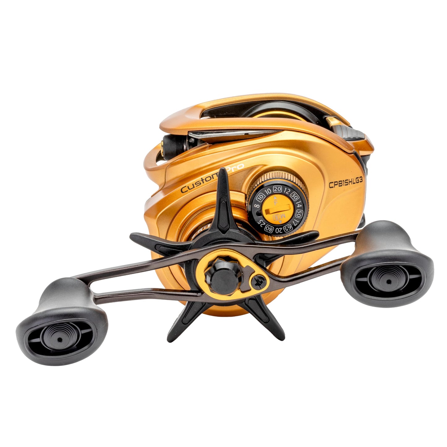 Lew’s Custom Pro Baitcast Fishing Reel, 10+1 Bearings, Aluminum Frame, ParaMag ITB Brake, Aluminum Speed Gears, Carbon Fiber Drag, Gold/Black