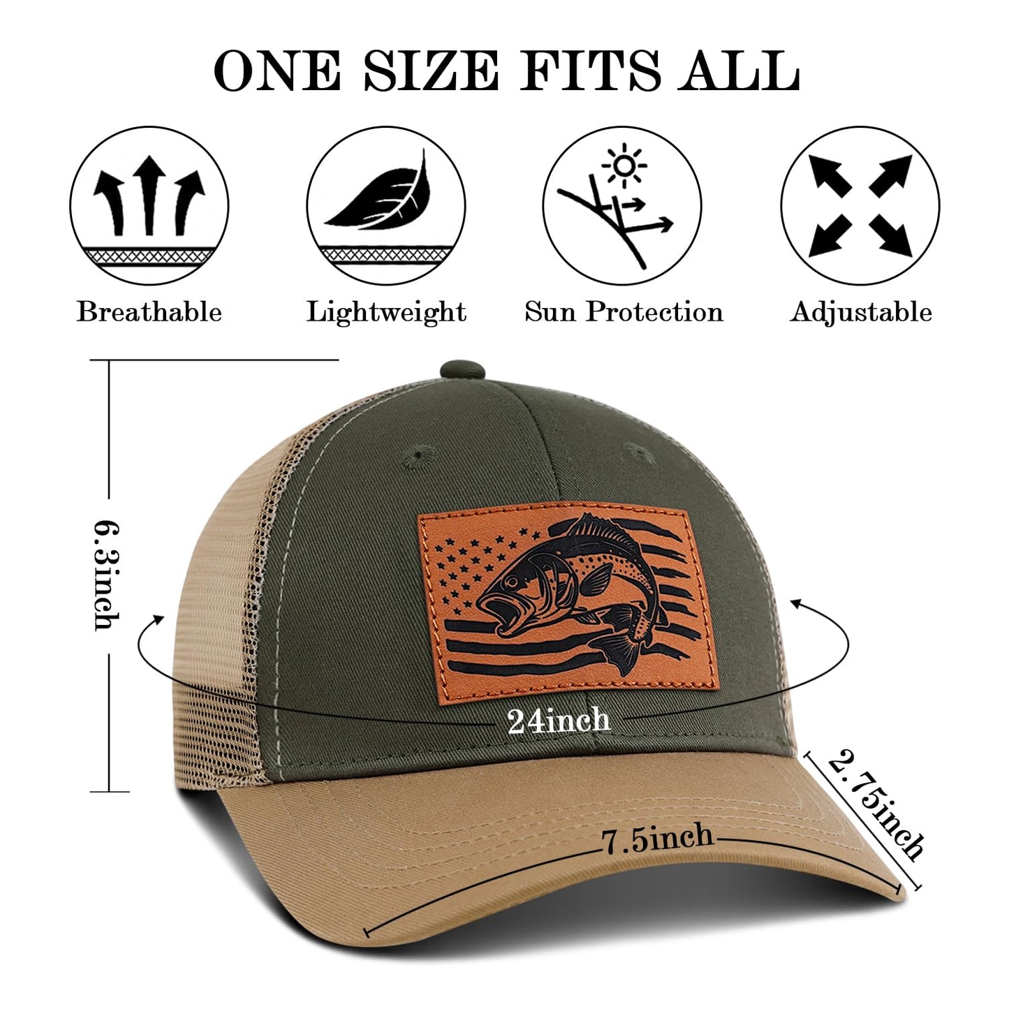 Fishing Hat for Men, Fishing Hat Gifts for Fisherman, Fathers Day Hat Gift for Men, Birthday Gift for Dad
