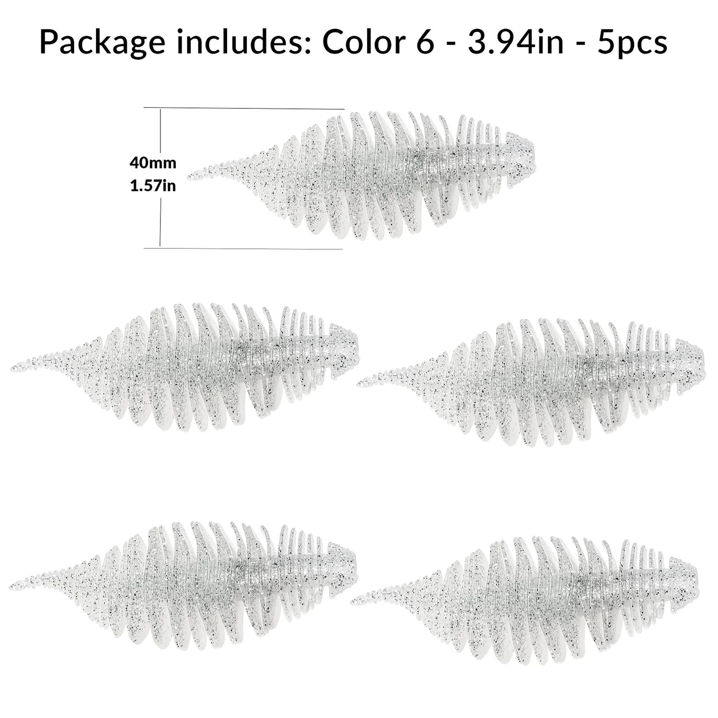 THKFISH Soft Swimbait 5/6 PCS or 15/18 PCS Soft Plastic Fishing Lures Bass Lures Swim Baits Lures for Bass Fishing Worms for Bass