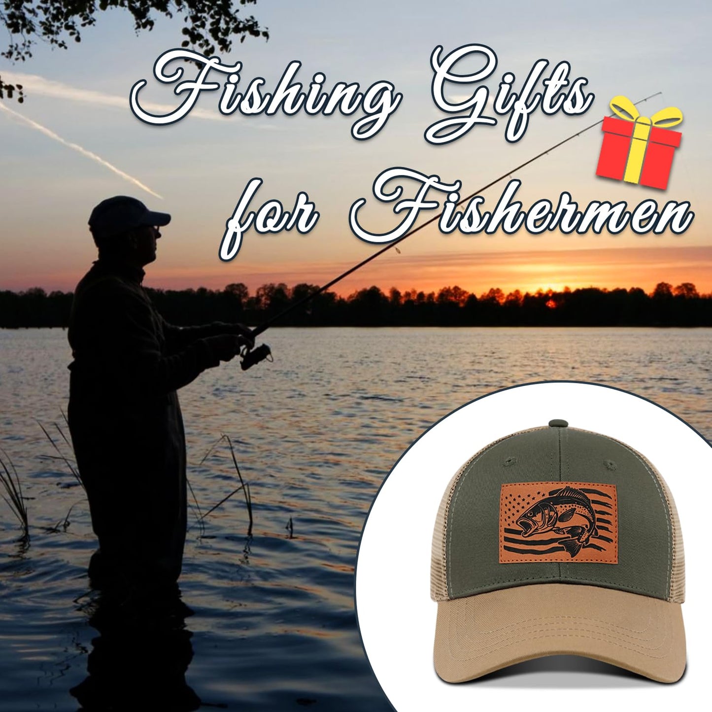 Fishing Hat for Men, Fishing Hat Gifts for Fisherman, Fathers Day Hat Gift for Men, Birthday Gift for Dad