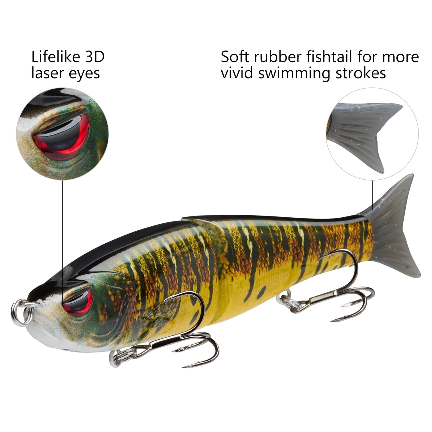 Bassdash SwimShad Glide Baits Jointed Swimbait Bass Pike Salmon Trout Muskie Fishing Lure