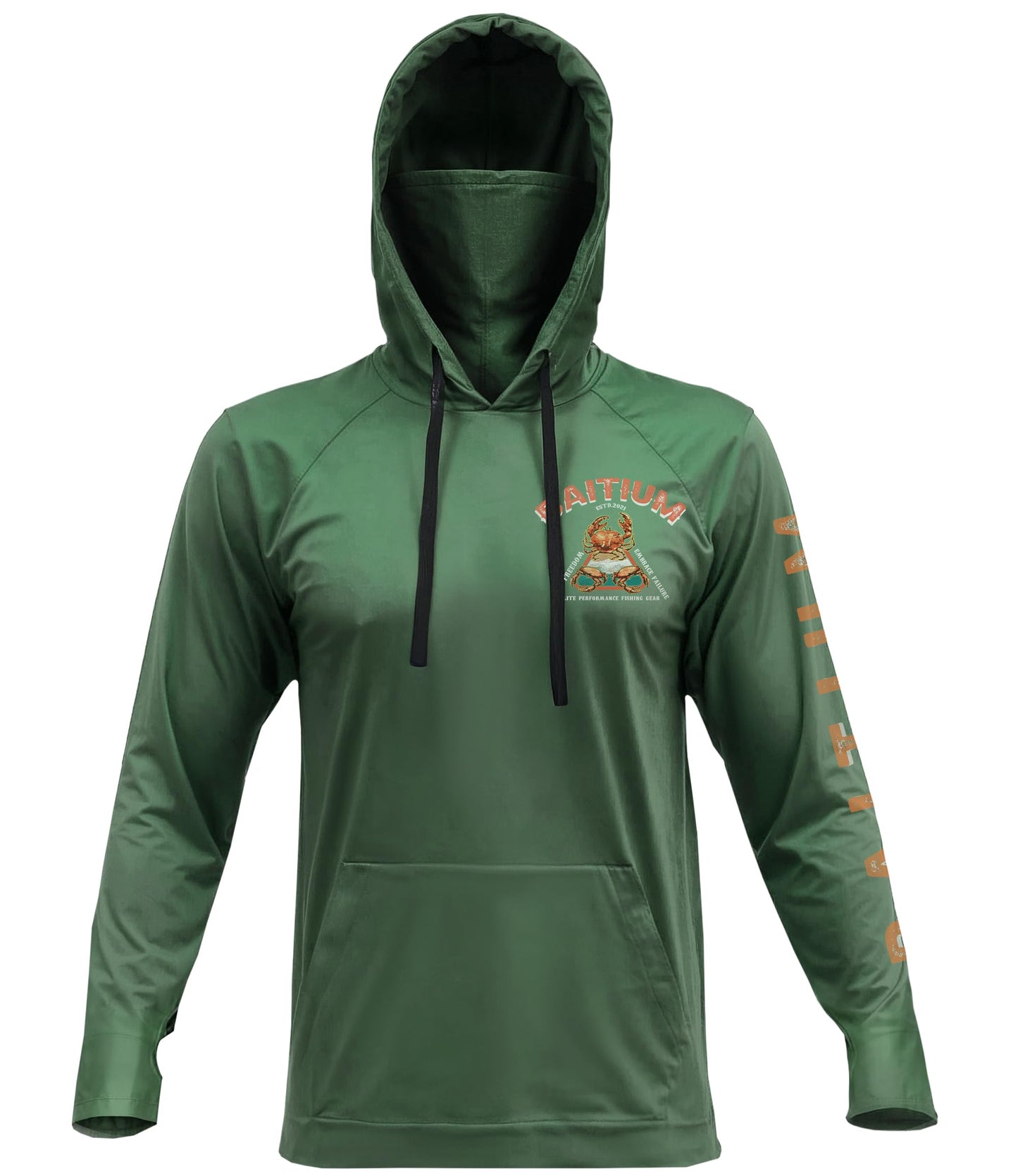 Fishing Shirts for Men,UPF50 Hooded Long Sleeve with Gaiter, Sun Protection Dry Fit Apparel, Face Mask, Fishing Clothes
