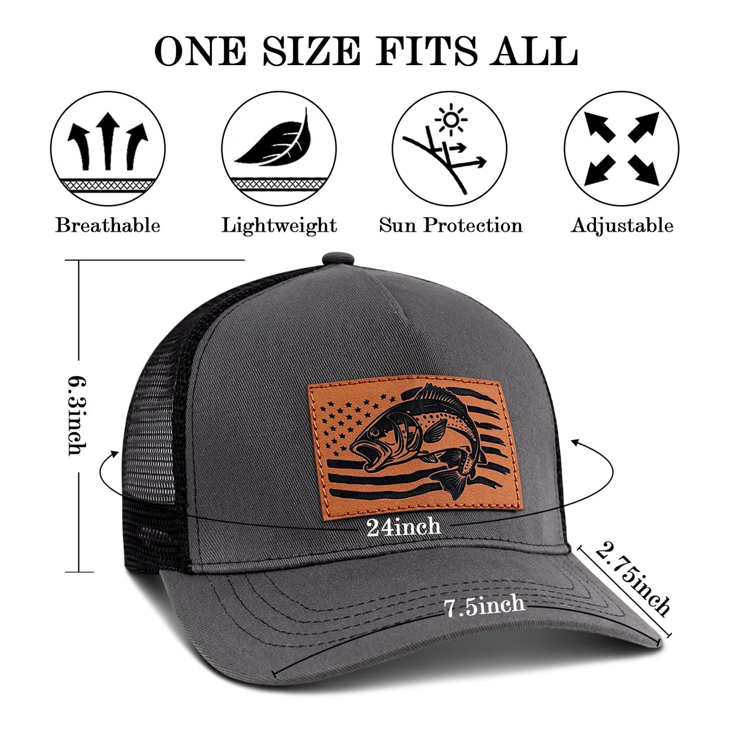 Fishing Hat for Men, Fishing Hat Gifts for Fisherman, Fathers Day Hat Gift for Men, Birthday Gift for Dad