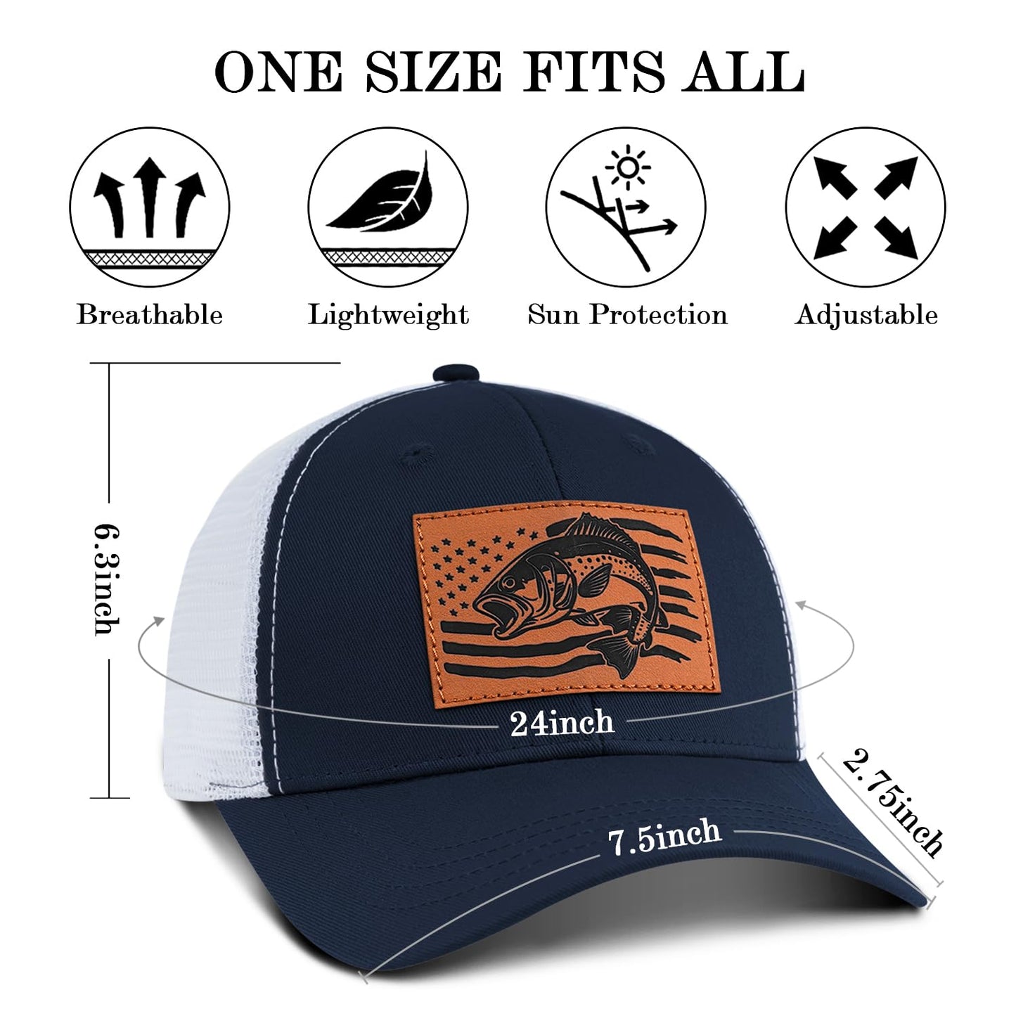 Fishing Hat for Men, Fishing Hat Gifts for Fisherman, Fathers Day Hat Gift for Men, Birthday Gift for Dad