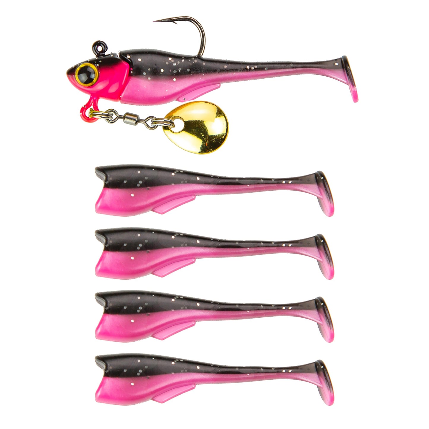 6th Sense – Pecos Underspin – Realistic Baitfish Imitator with 3D Eyes, Seamless Swimbait Integration, Premium Spinner, and Super Sharp Hook – Crappie Fishing Lure (5/pk)