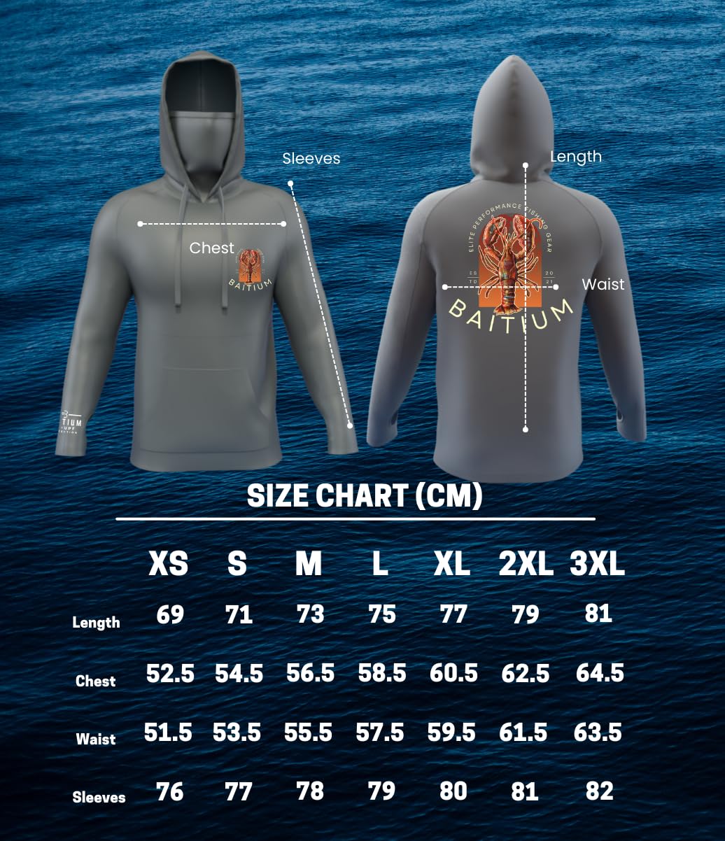 Fishing Shirts for Men,UPF50 Hooded Long Sleeve with Gaiter, Sun Protection Dry Fit Apparel, Face Mask, Fishing Clothes