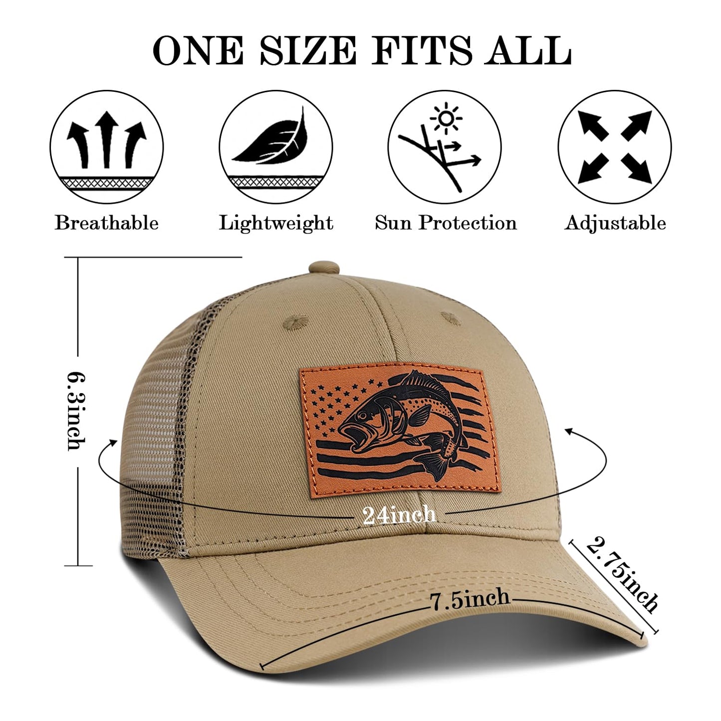 Fishing Hat for Men, Fishing Hat Gifts for Fisherman, Fathers Day Hat Gift for Men, Birthday Gift for Dad