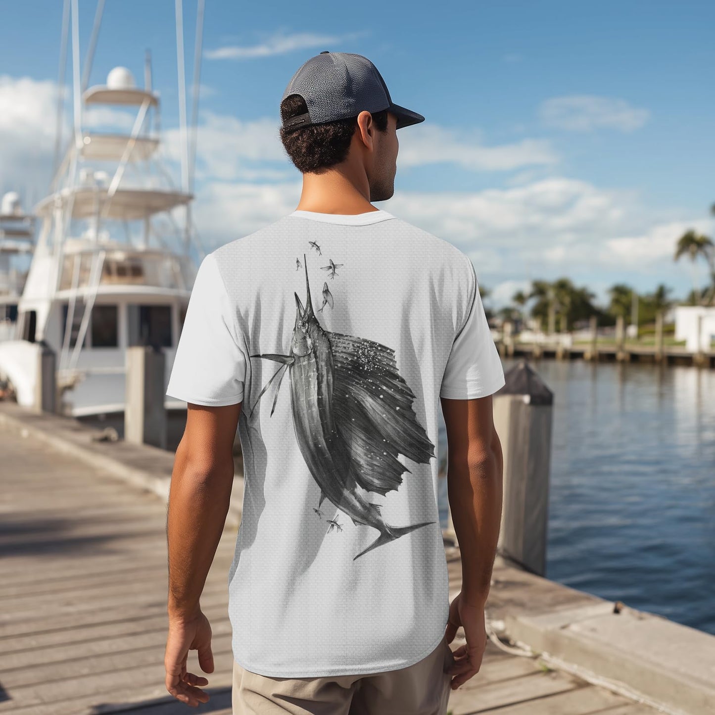 Palmyth Mens Fishing Shirts UPF 50+ Sun Protection Short Sleeve UV T-Shirts Breathable Quick-Dry