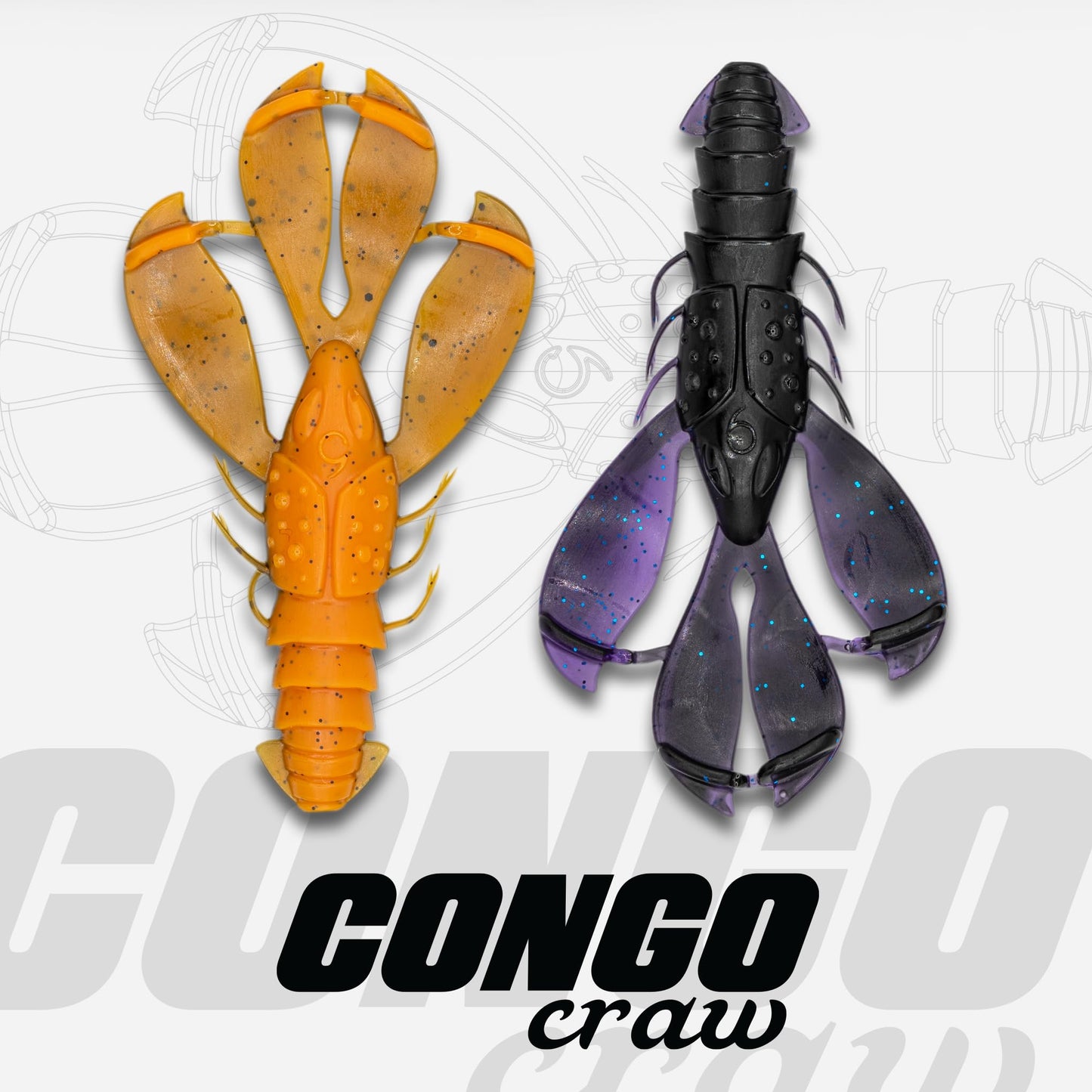 6th Sense – Congo Craw 3.8" – Creature Bait – Bass Fishing – Customizable Appendages (5 per Pack) Made in The USA