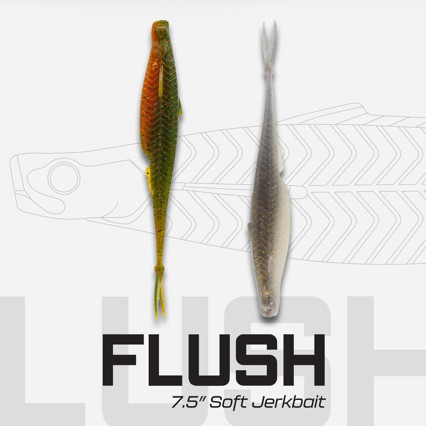 6th Sense Flush 7.5 Heavy – Bass Fishing Lure | Weighted Soft Jerkbait with Keel-Style Belly, Realistic Fins, Level Falling Action, and Ideal 6/0–7/0 Hook Pairing