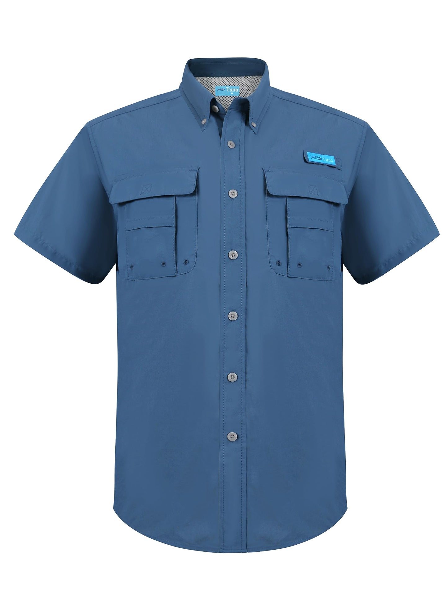 Tuna Men's UV UPF 50+ Fishing Shirts for Men Sun Protection Breathable Fast Dry SPF Hiking Short Sleeve Shirt