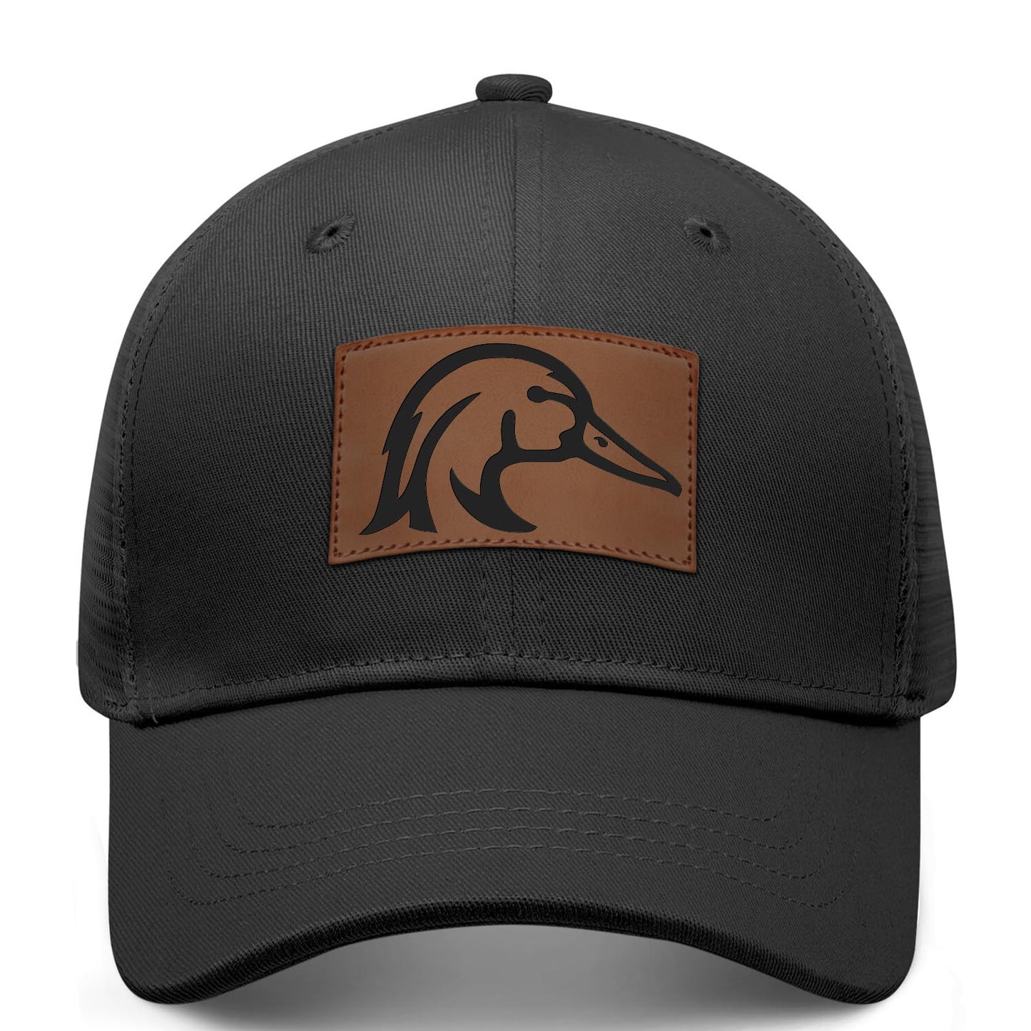 Leather Patch Trucker Hat-Adjustable Baseball Caps,Snap Back Trucker Cap Gift for Men Women Accessory