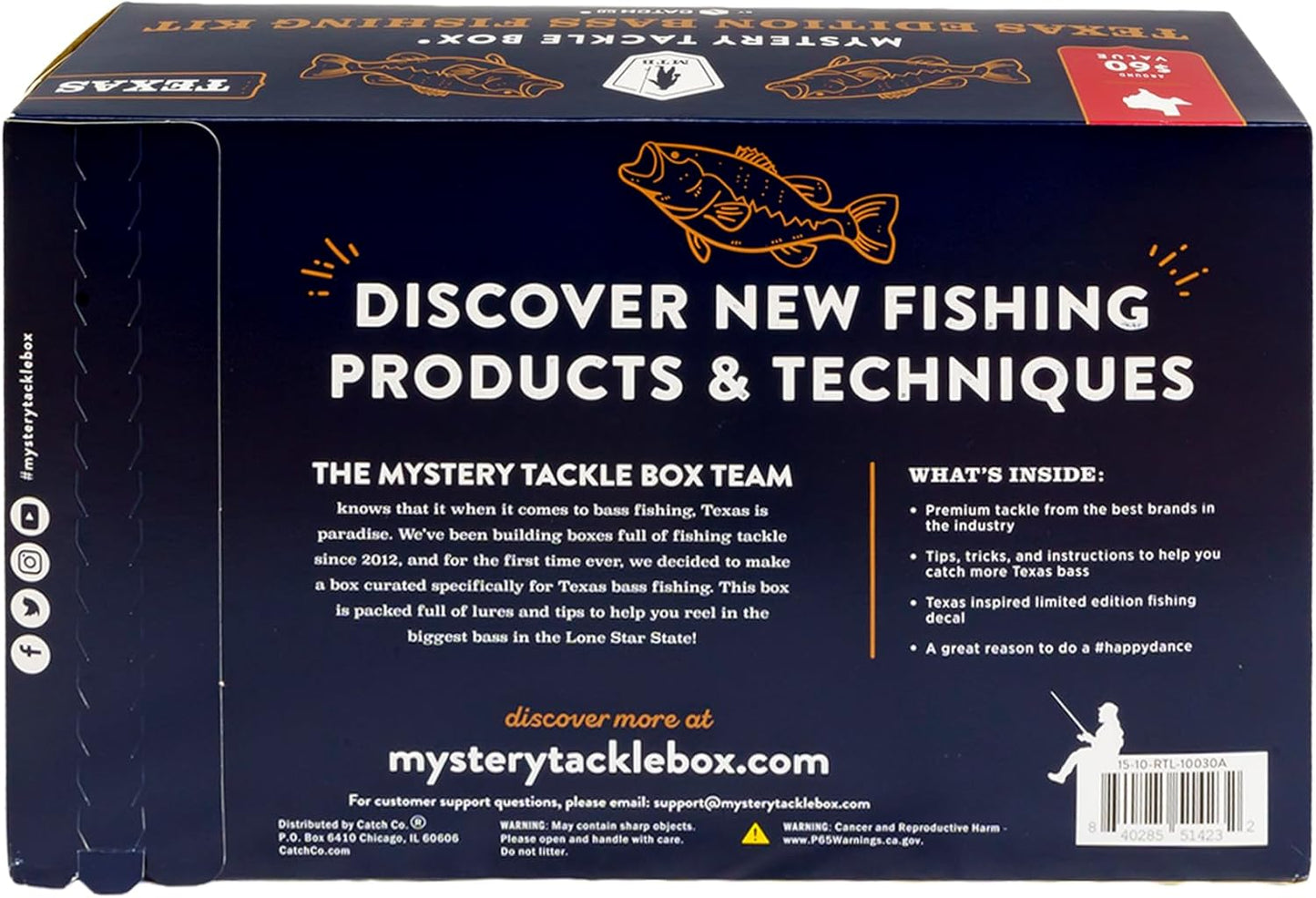 Mystery Tackle Box Texas Bass Elite Fishing Kit – 7-9 Freshwater Baits for Largemouth, Smallmouth & More – Includes Exclusive Texas Decal