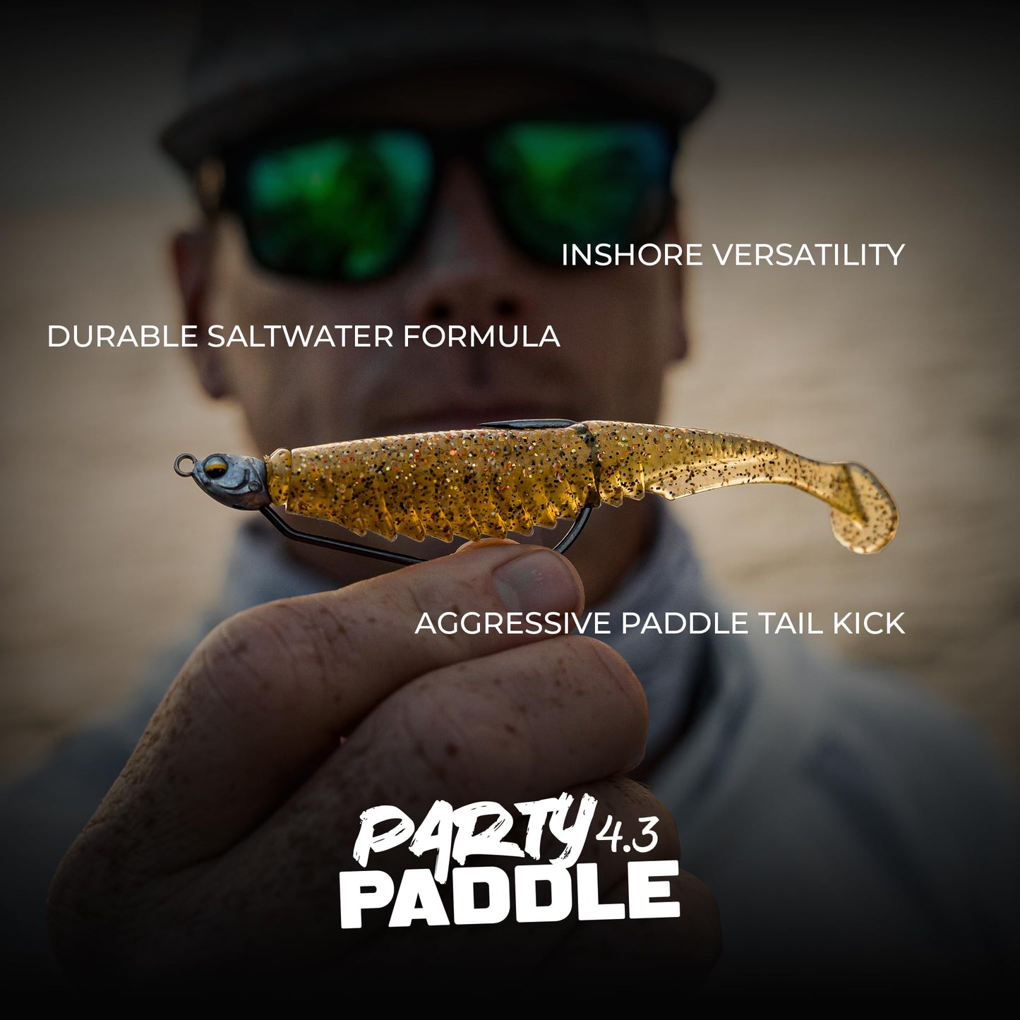 6th Sense – Party Paddle 4.3" – Saltwater Swimbait – Inshore Fishing – Redfish/Trout/Snook – Paddle Tail Soft Plastic