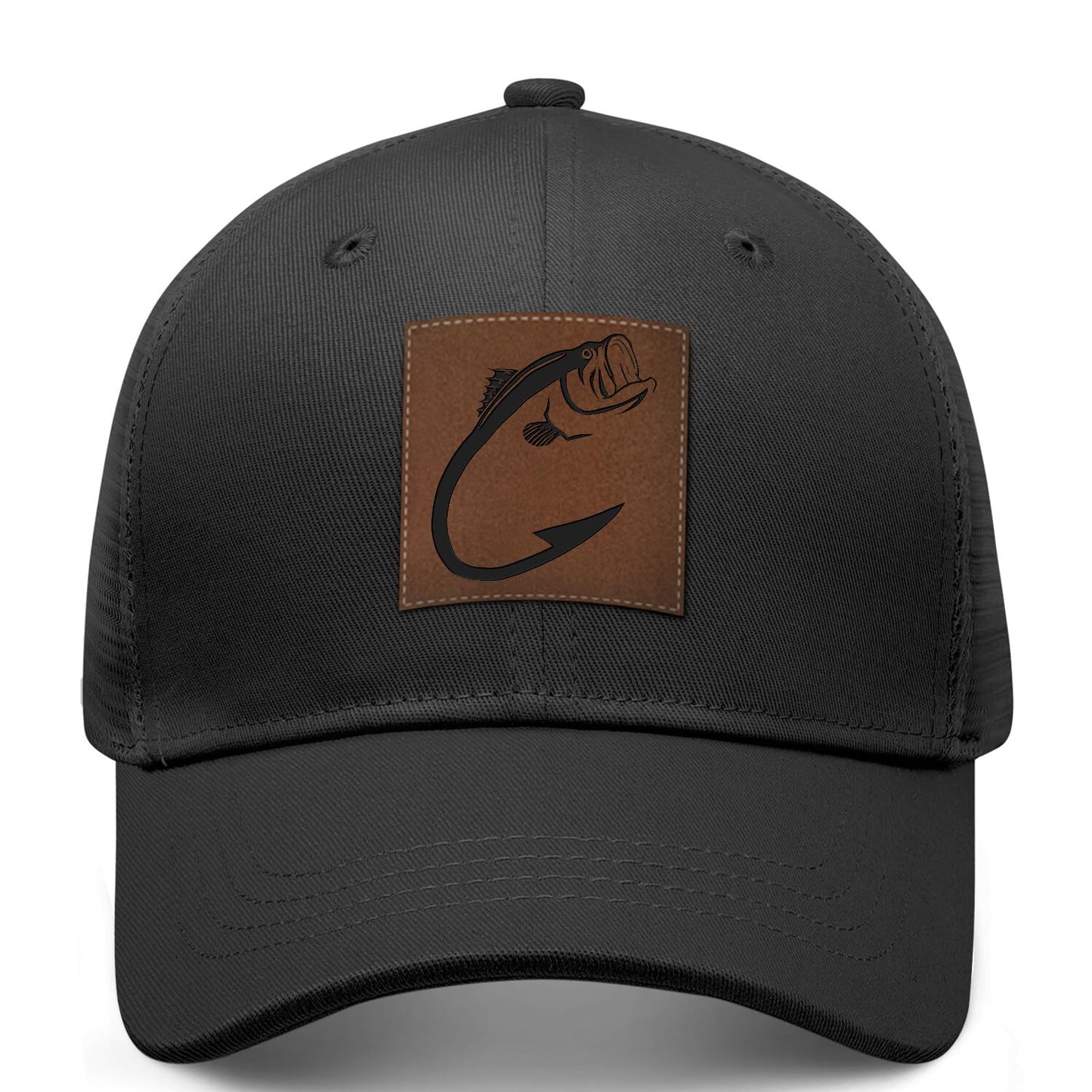 Leather Patch Trucker Hat-Adjustable Baseball Caps,Snap Back Trucker Cap Gift for Men Women Accessory
