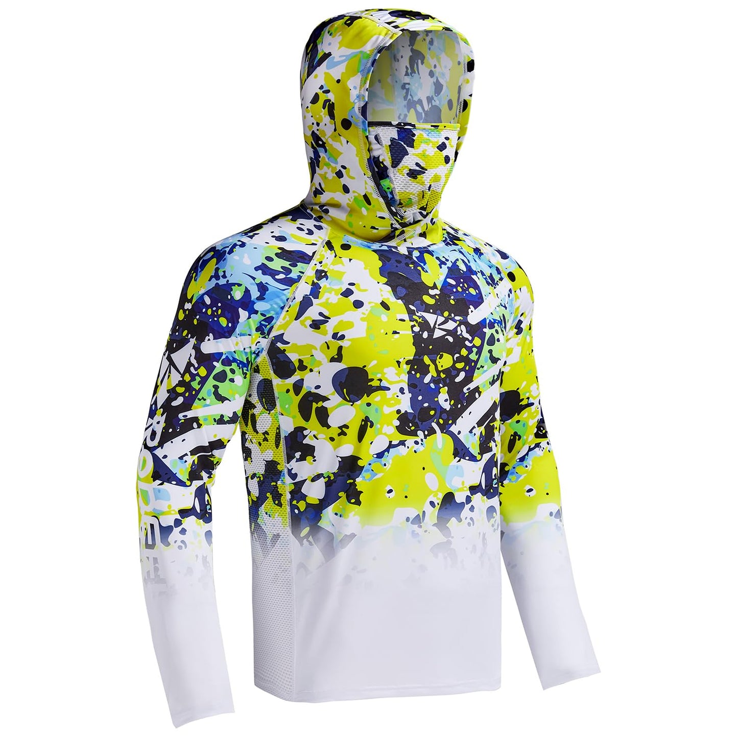 Rodeel UPF 50+ Men’s Long Sleeve Performance Fishing Hiking Shirt with Mask UV Neck Gaiter Hoodie