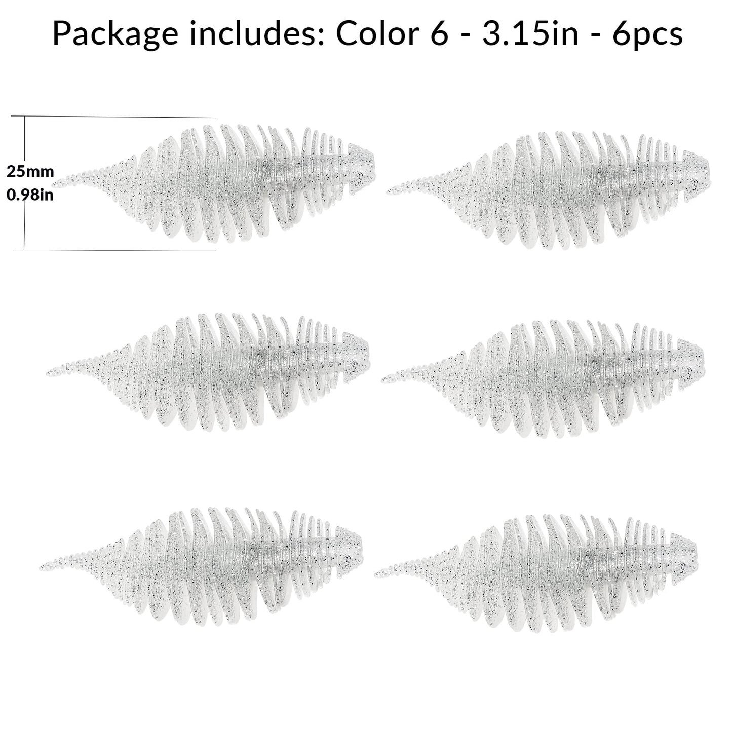 THKFISH Soft Swimbait 5/6 PCS or 15/18 PCS Soft Plastic Fishing Lures Bass Lures Swim Baits Lures for Bass Fishing Worms for Bass