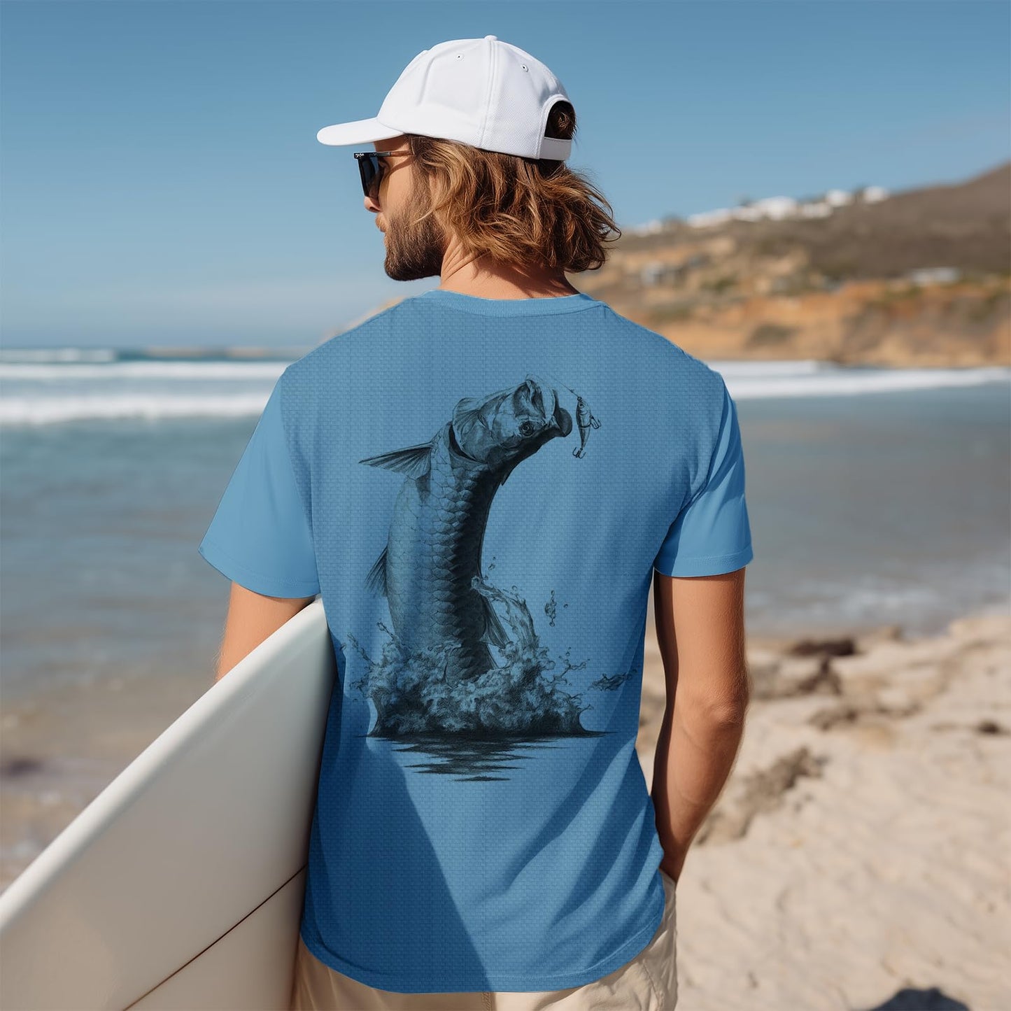 Palmyth Mens Fishing Shirts UPF 50+ Sun Protection Short Sleeve UV T-Shirts Breathable Quick-Dry