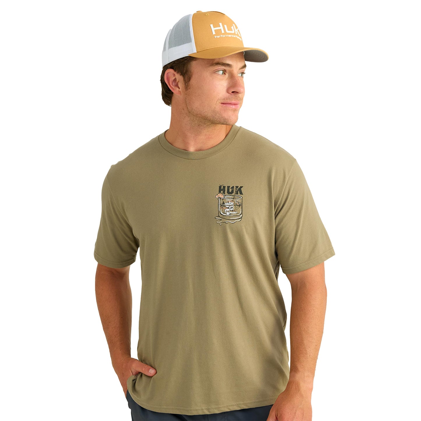 HUK Mens Kc Scott Short Sleeve Tee, Performance Fishing T-Shirt