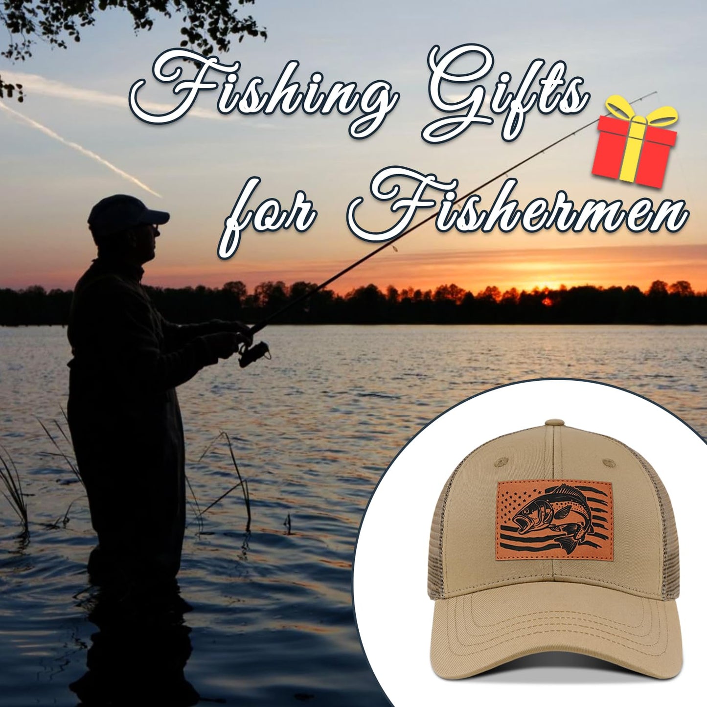 Fishing Hat for Men, Fishing Hat Gifts for Fisherman, Fathers Day Hat Gift for Men, Birthday Gift for Dad