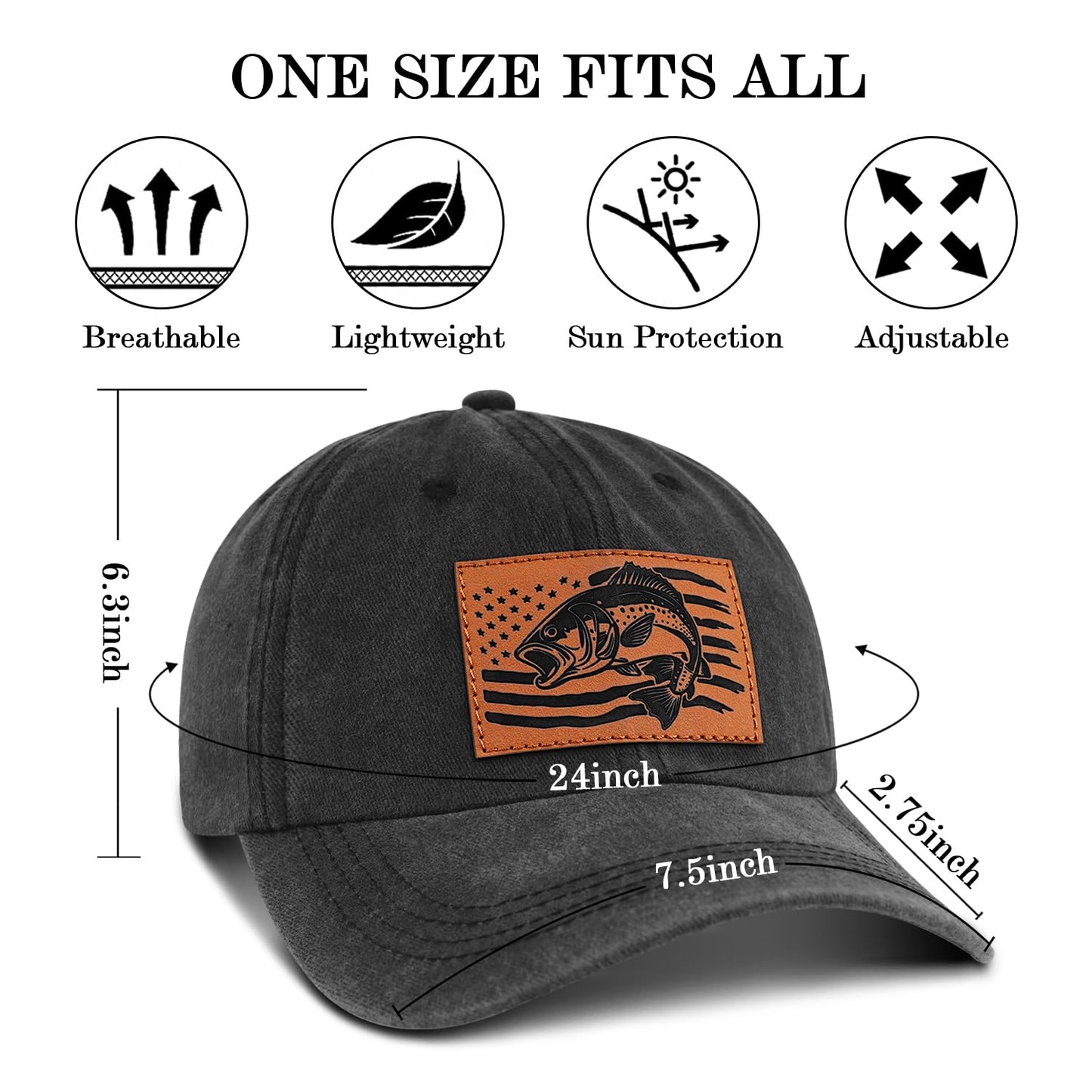 Fishing Hat for Men, Fishing Hat Gifts for Fisherman, Fathers Day Hat Gift for Men, Birthday Gift for Dad
