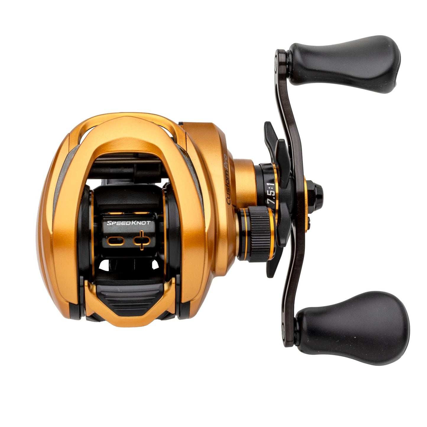 Lew’s Custom Pro Baitcast Fishing Reel, 10+1 Bearings, Aluminum Frame, ParaMag ITB Brake, Aluminum Speed Gears, Carbon Fiber Drag, Gold/Black