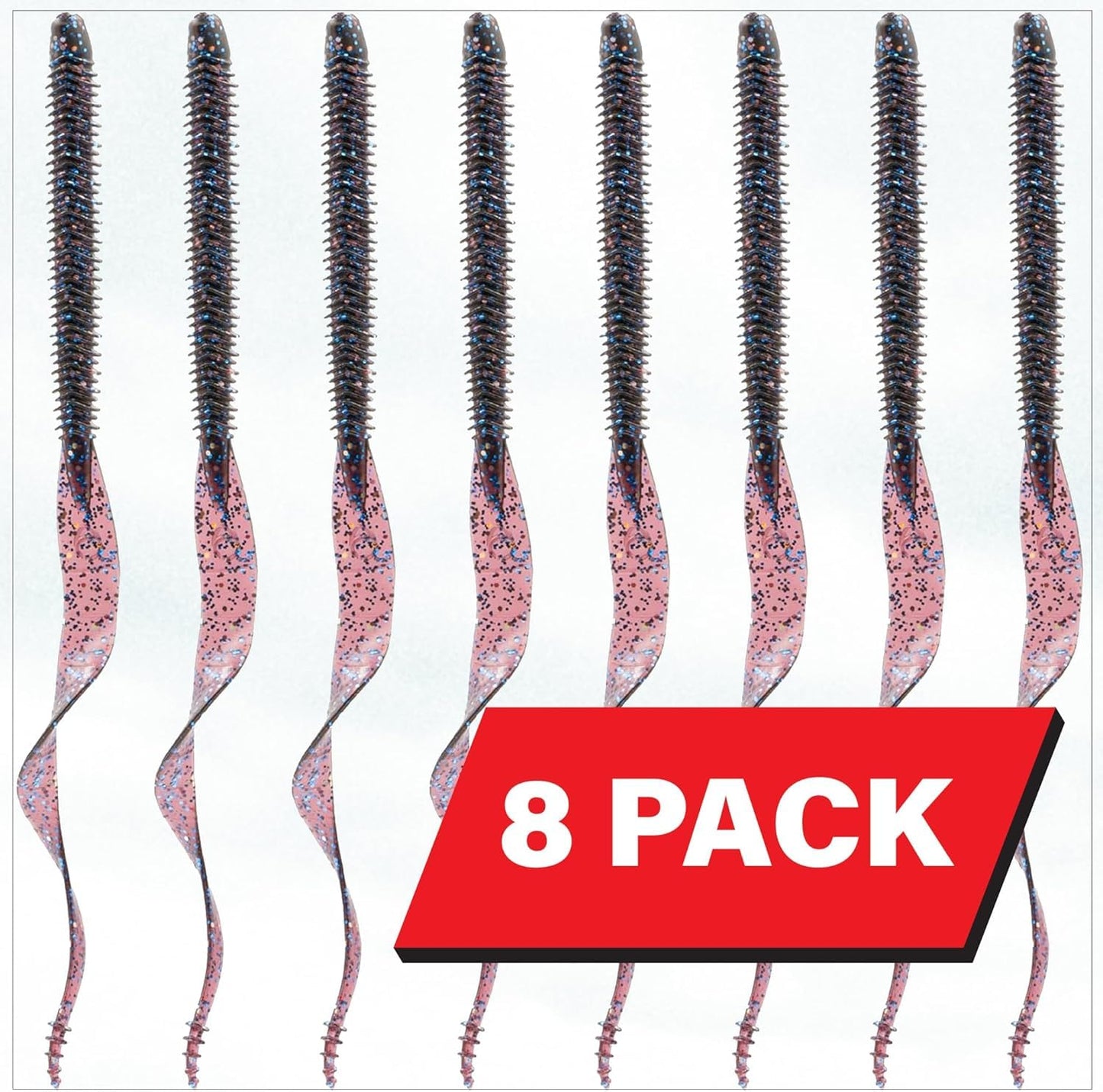 6th Sense – Boosa 9.6" Ribbon Tail Worm – Bass Fishing Lure with Alternating Ribs, Flexible Body Action, and Vibrating Ringed Tail for Added Motion – Made in The USA