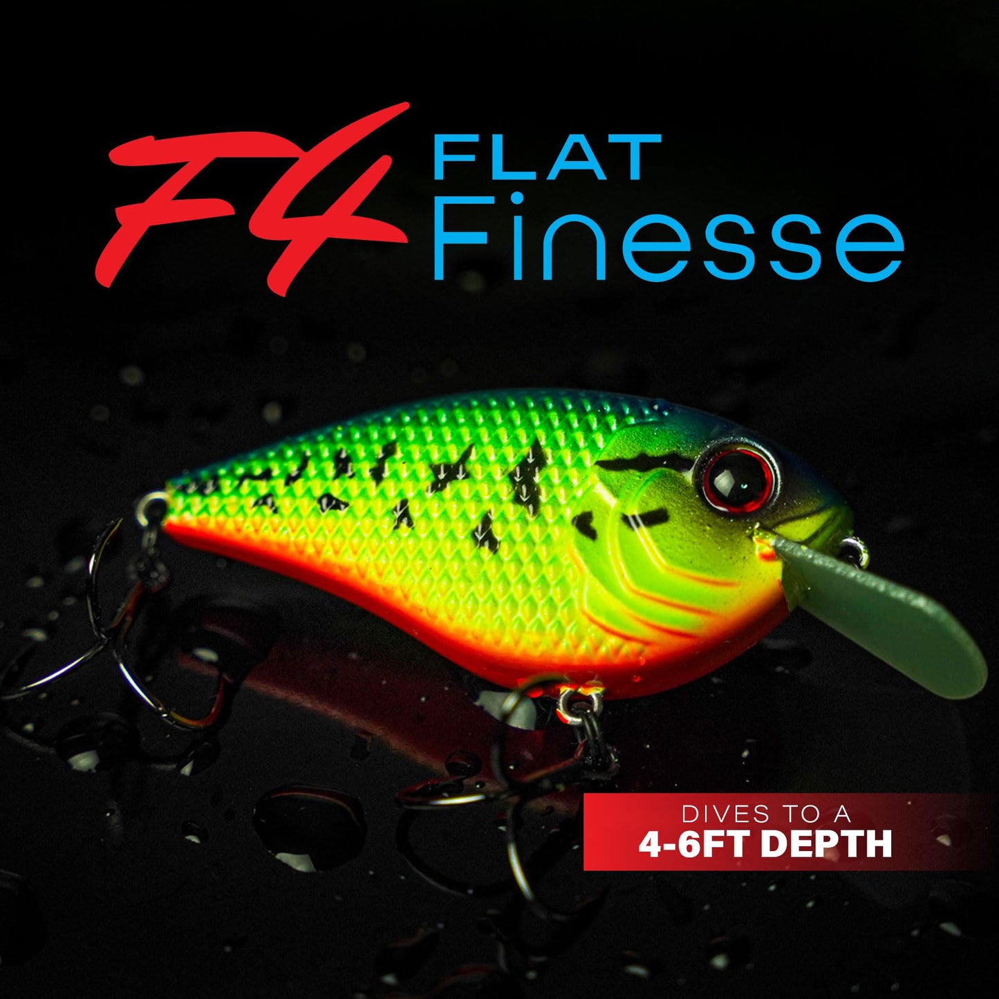 6th Sense Flat Finesse F4 Crankbait – Great Castability with Tight Wobble Action, Internal Weight Transfer for Long Distance Casting, and Circuit Board Bill