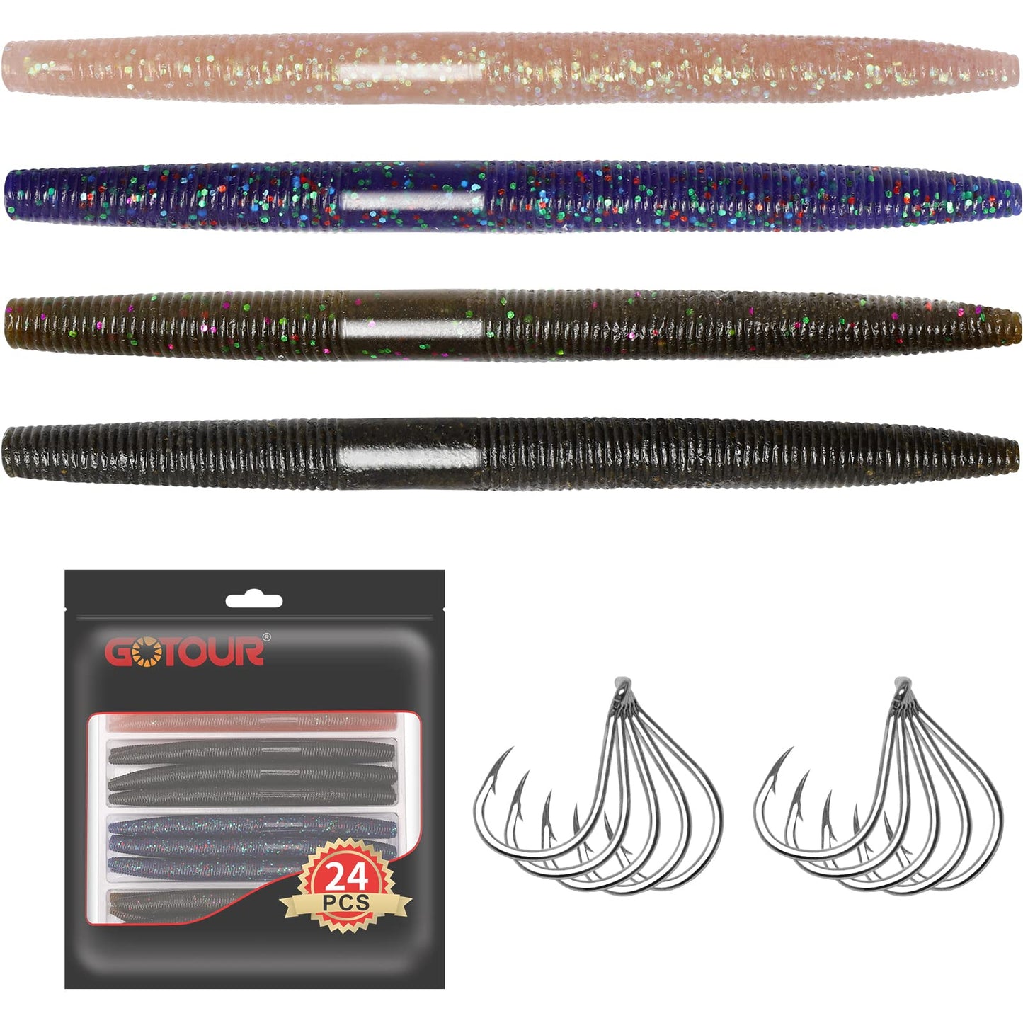 Gotour Weedless Soft Fishing Lures for Freshwater and Saltwater, Premium Pre-Rigged Jig Head Paddle Tail Swimbaits for Bass Fishing，Jigs Fishing Bait for Crappie Trout Walleye, Amazing Fishing Gifts