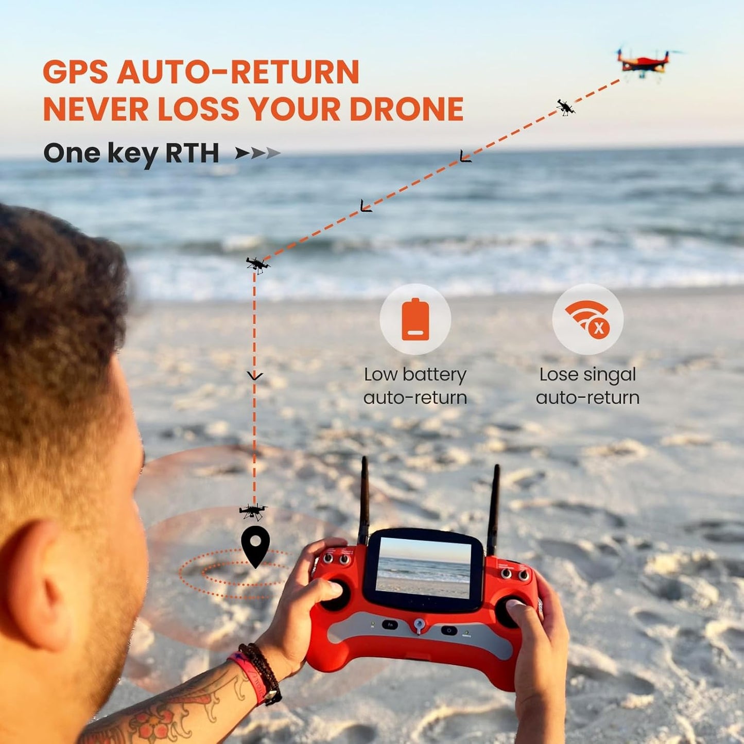 FD3 Fishing Drone with 4K Camera & 4.4LBS Payload Capacity, 1.3KM Casting Range, Auto Drop & Return, IP67 Waterproof Advanced Drone Set for Adults