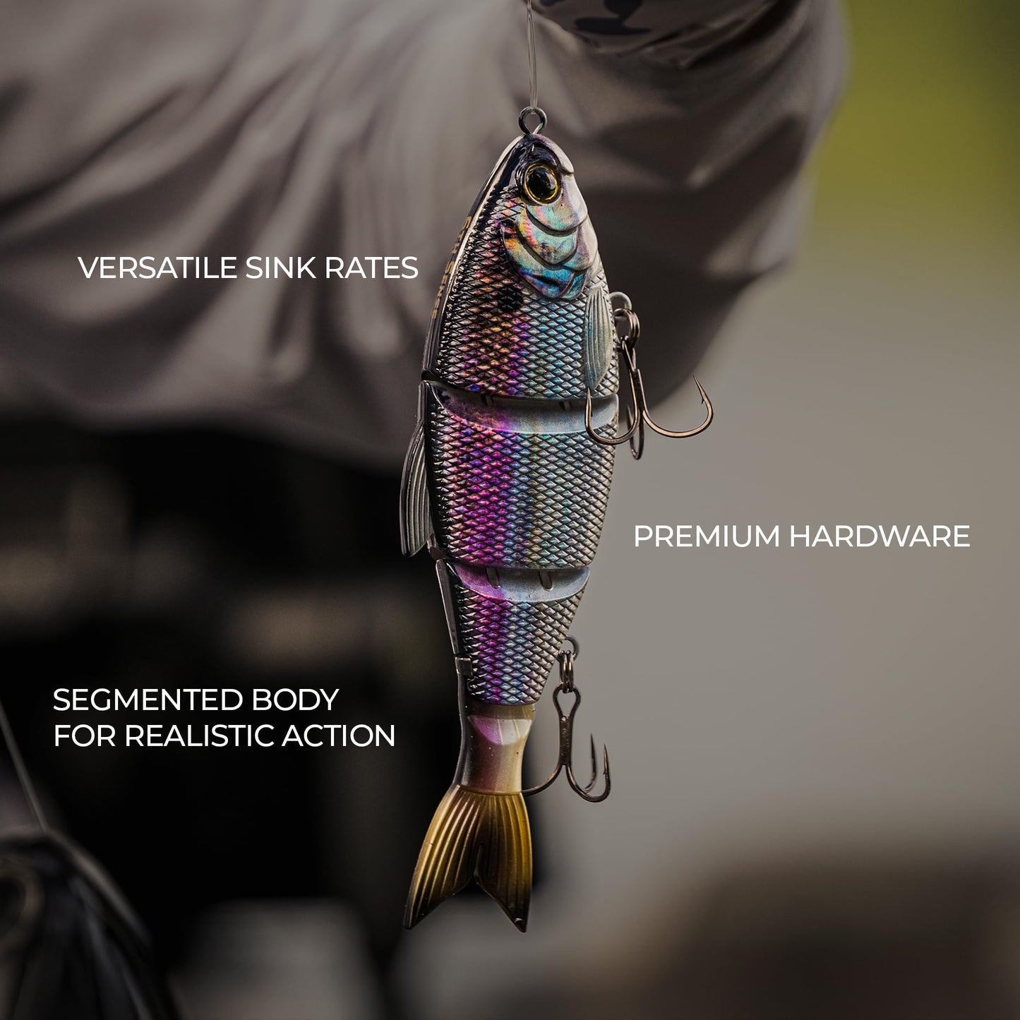 6th Sense – Trace 6.0 – Multi-Jointed Swimbait – Bass Fishing – Floating, Slow Sinking, and Fast Sinking Models – 6in.