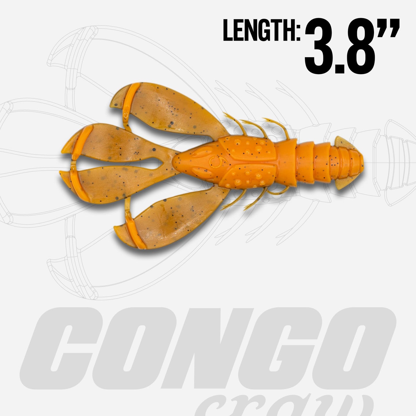 6th Sense – Congo Craw 3.8" – Creature Bait – Bass Fishing – Customizable Appendages (5 per Pack) Made in The USA