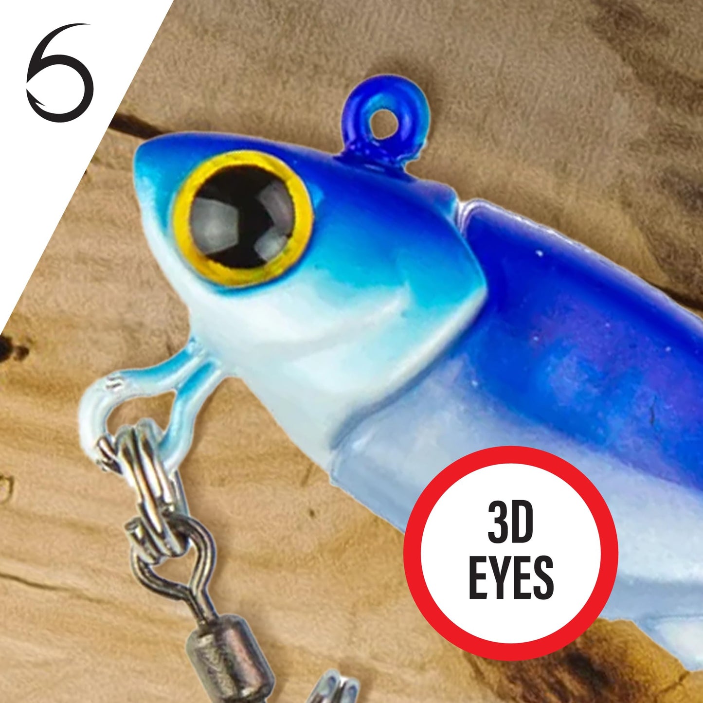 6th Sense – Pecos Underspin – Realistic Baitfish Imitator with 3D Eyes, Seamless Swimbait Integration, Premium Spinner, and Super Sharp Hook – Crappie Fishing Lure (5/pk)