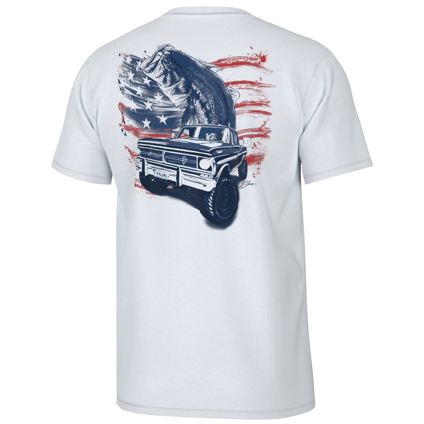 HUK Mens Kc Scott Short Sleeve Tee, Performance Fishing T-Shirt