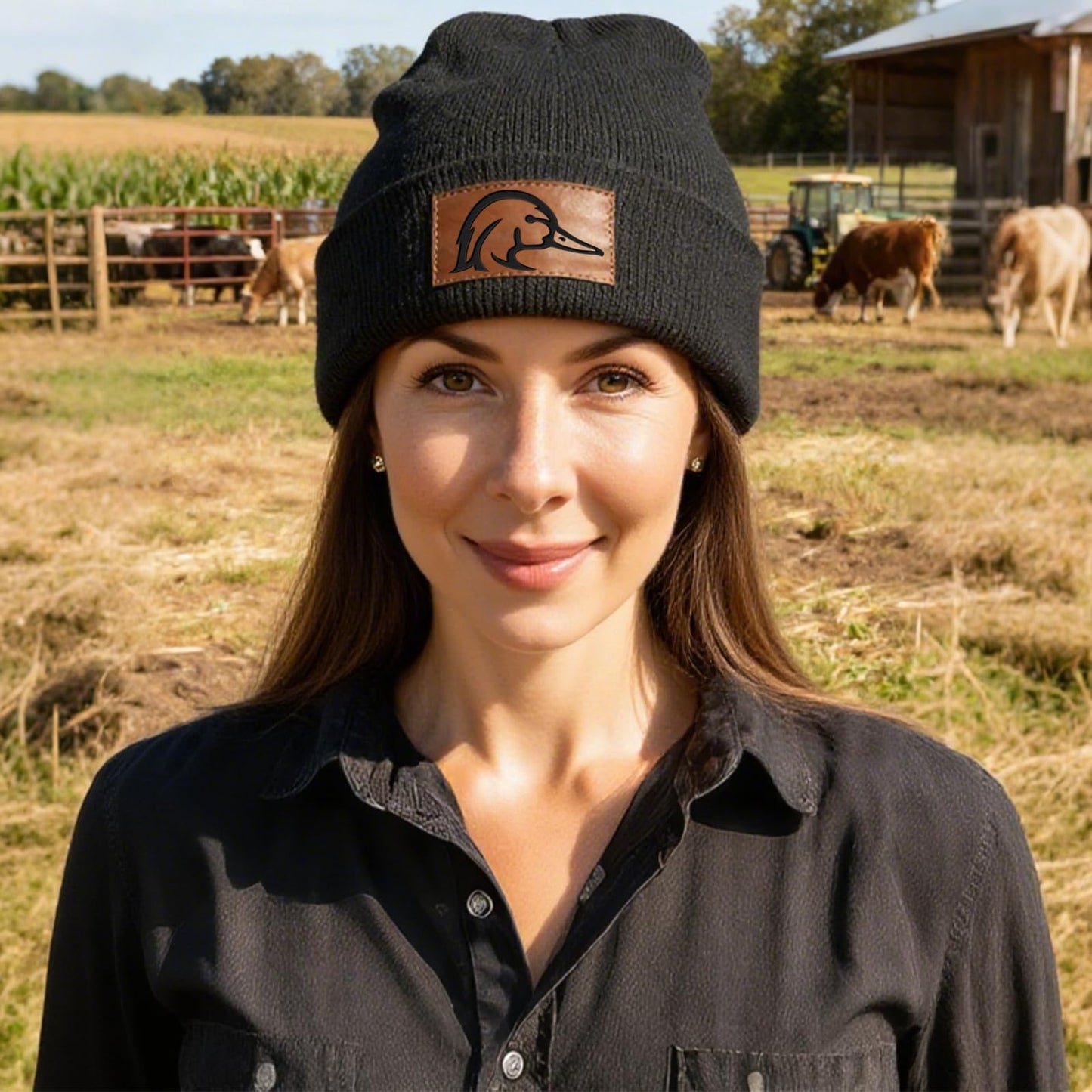 Leather Patch Trucker Hat-Adjustable Baseball Caps,Snap Back Trucker Cap Gift for Men Women Accessory