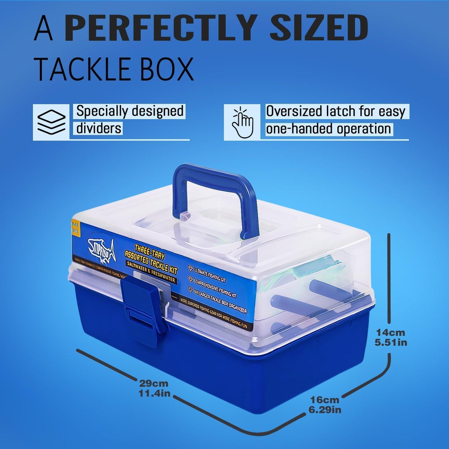 448-Pcs Fishing Lures Kit – Complete 3-Layer Tackle Box Set with Hooks, Weights, Bobbers, Pliers, Rigs, Leaders, Fluorocarbon Line, Accessories & More for Kids Fishing Gear