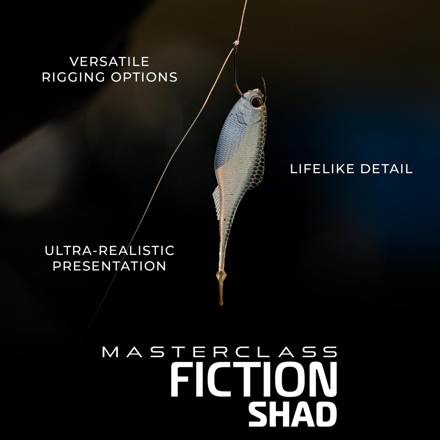 6th Sense – Masterclass Fiction – Shad Soft Plastic Swimbait – Realistic Baitfish Profile – Multiple Bass Fishing Lure