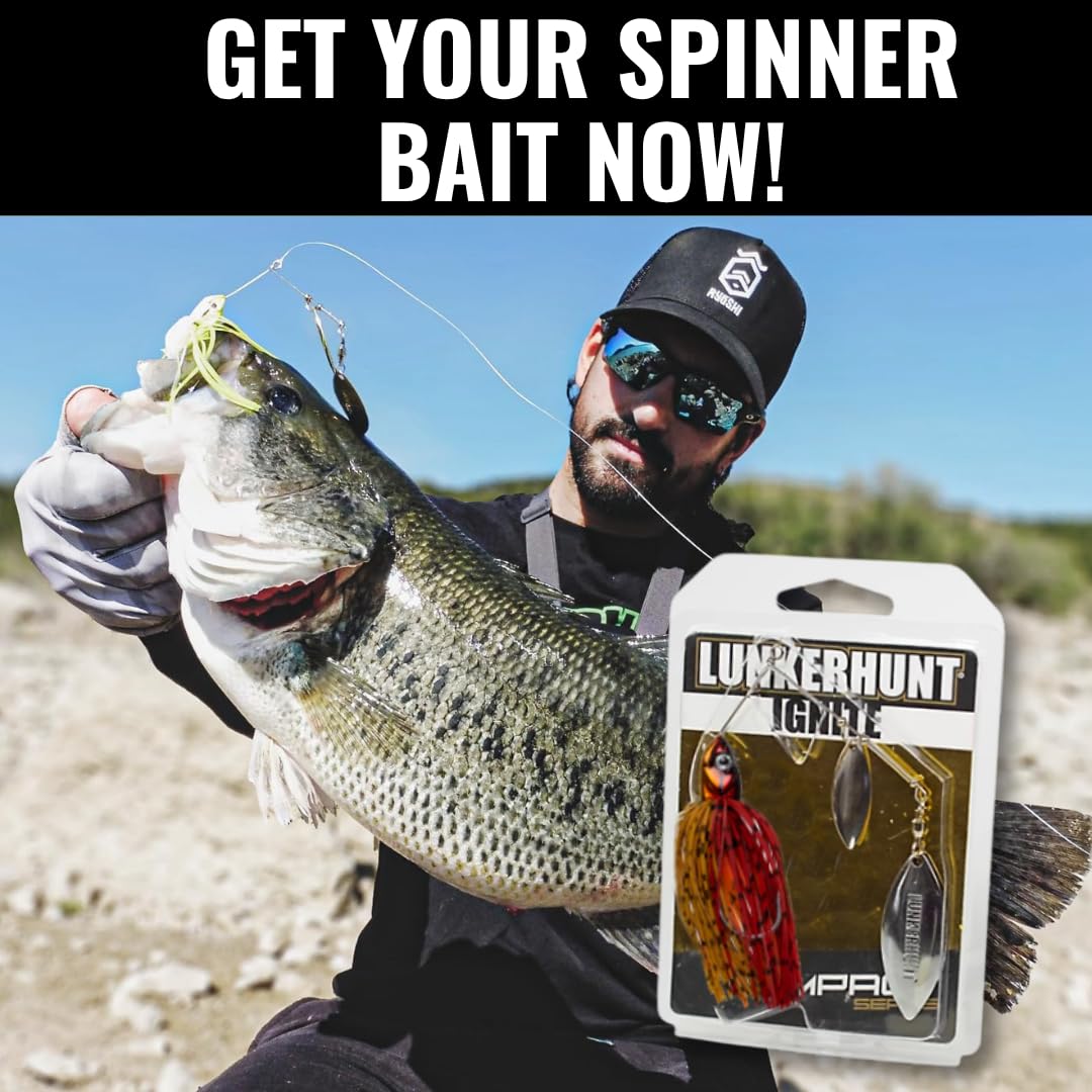 Lunkerhunt Impact Ignite | Spinnerbaits with 2 Willow Leaf Blades | Sink Fast Fishing Lure for Bass and Trout | Silicon Skirt, Swim Jig Saltwater and Deep Water Fishing Bait