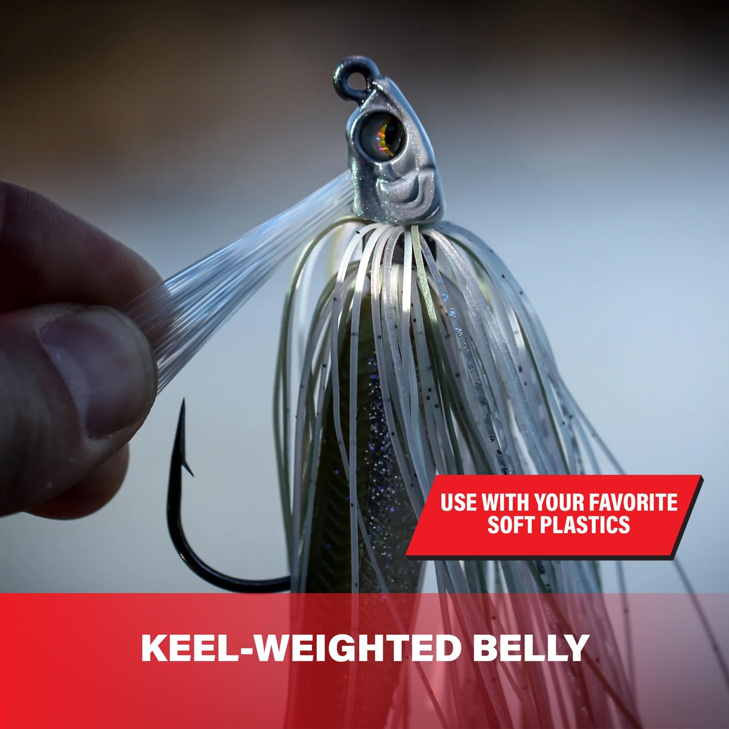 6th Sense – Divine Swim Jig – Bass Fishing – Dock Skipping Swim Jig – Keel-Weighted Belly – Cover Deflecting Design