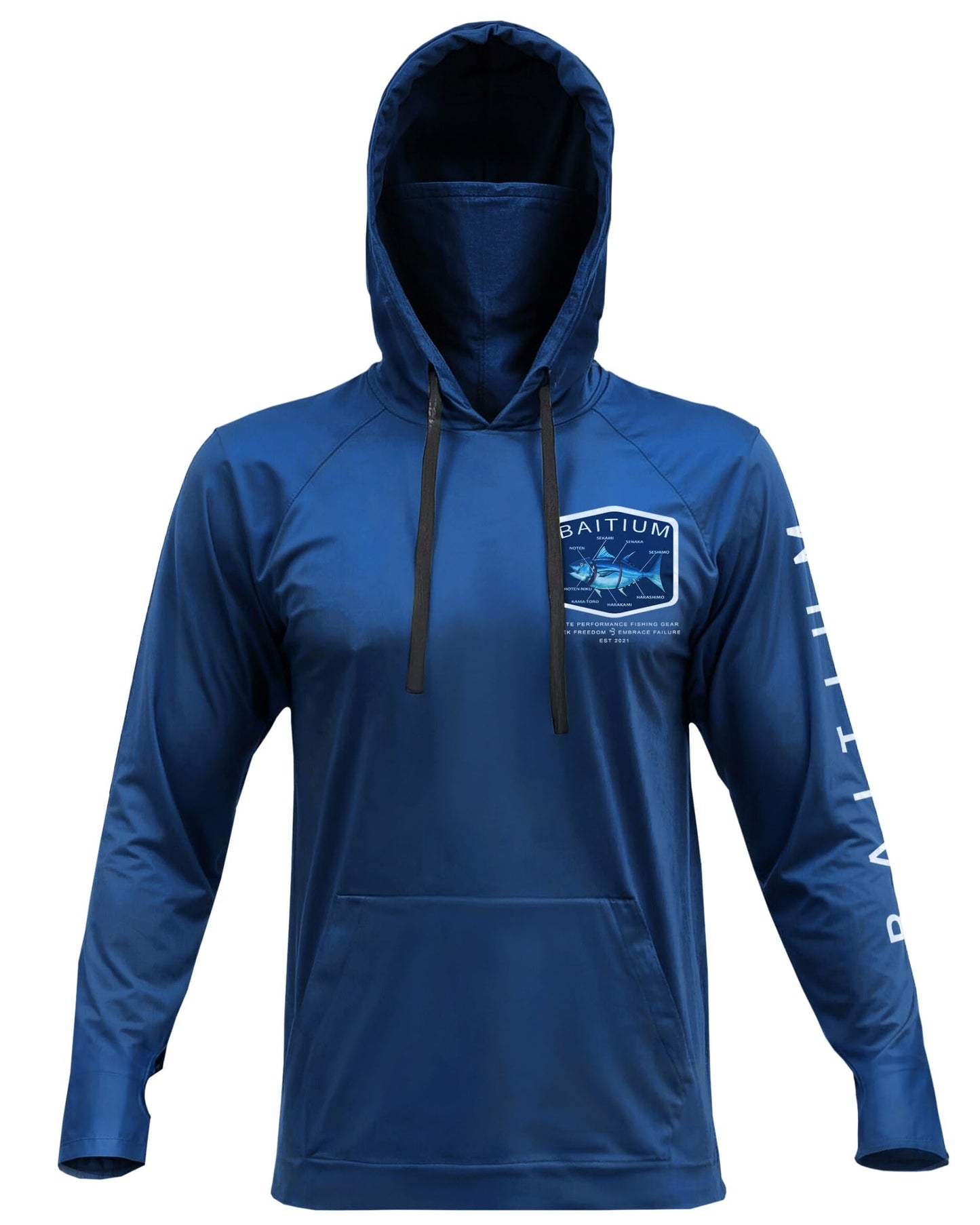 Fishing Shirts for Men,UPF50 Hooded Long Sleeve with Gaiter, Sun Protection Dry Fit Apparel, Face Mask, Fishing Clothes