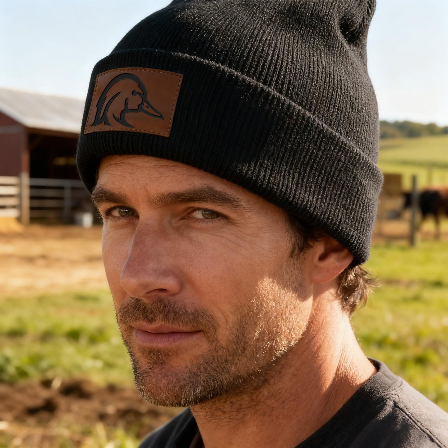 Leather Patch Trucker Hat-Adjustable Baseball Caps,Snap Back Trucker Cap Gift for Men Women Accessory