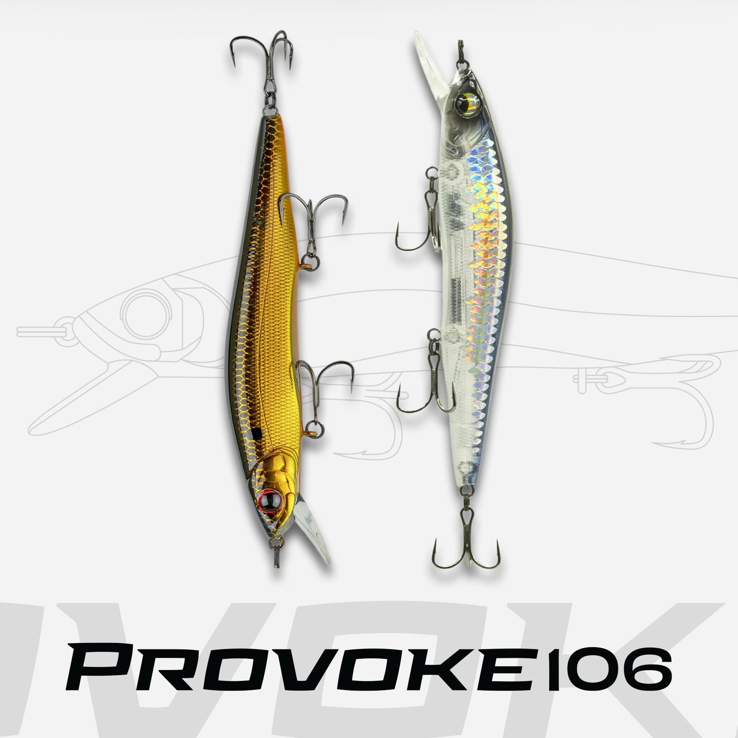 6th Sense – Provoke 106 Jerkbait – Bass Fishing Lure Built for Long Casts with Aggressive Jerk Action, Balanced Body Design, and Ultra-Sharp Hooks