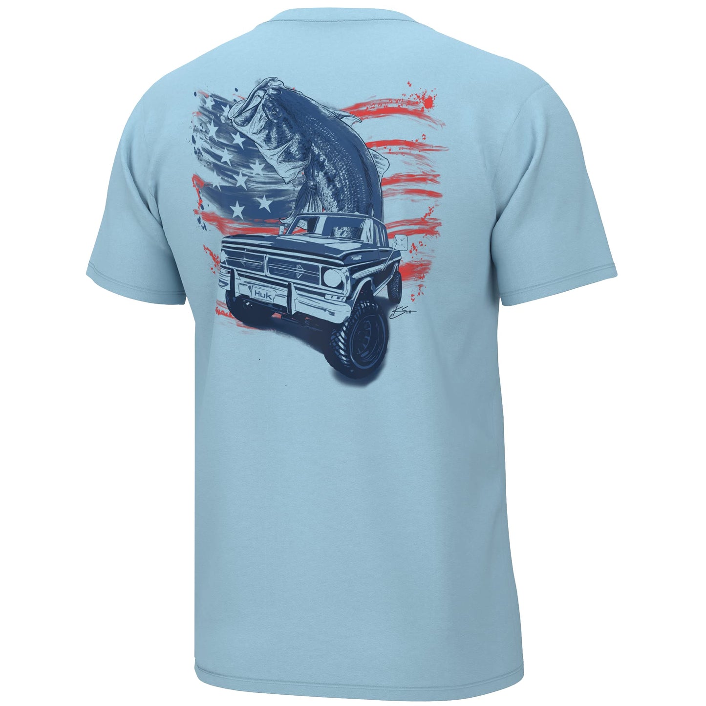 HUK Mens Kc Scott Short Sleeve Tee, Performance Fishing T-Shirt