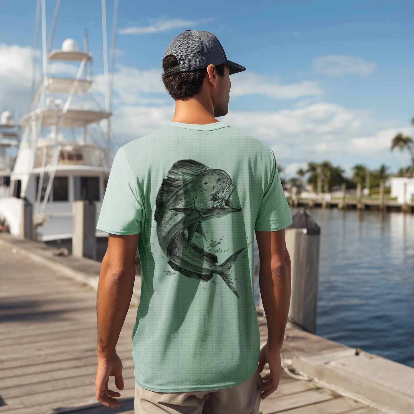 Palmyth Mens Fishing Shirts UPF 50+ Sun Protection Short Sleeve UV T-Shirts Breathable Quick-Dry