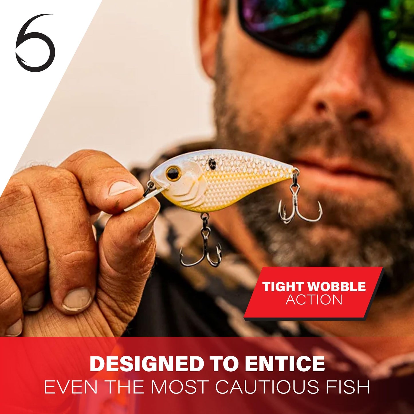 6th Sense Flat Finesse F4 Crankbait – Great Castability with Tight Wobble Action, Internal Weight Transfer for Long Distance Casting, and Circuit Board Bill