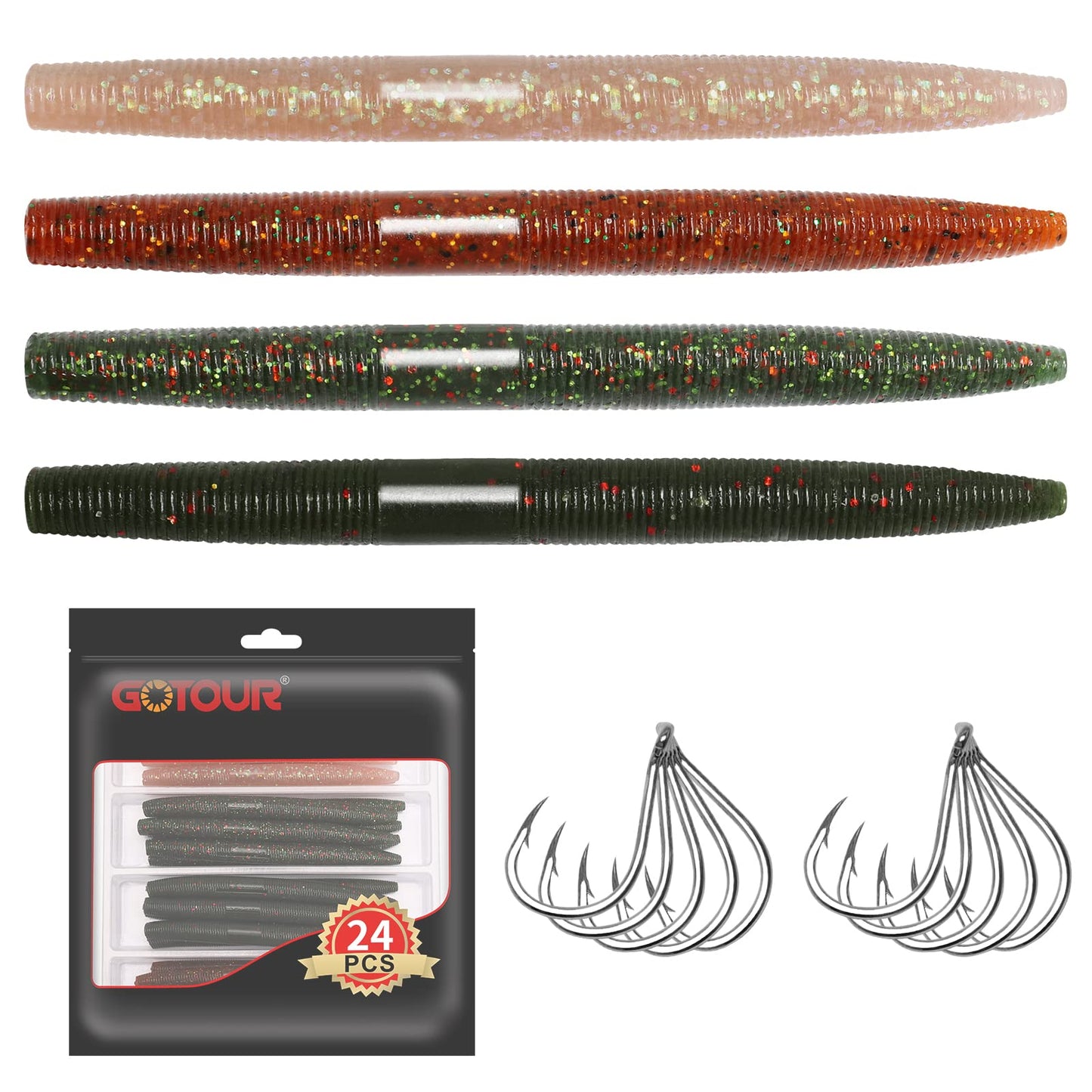 Gotour Weedless Soft Fishing Lures for Freshwater and Saltwater, Premium Pre-Rigged Jig Head Paddle Tail Swimbaits for Bass Fishing，Jigs Fishing Bait for Crappie Trout Walleye, Amazing Fishing Gifts
