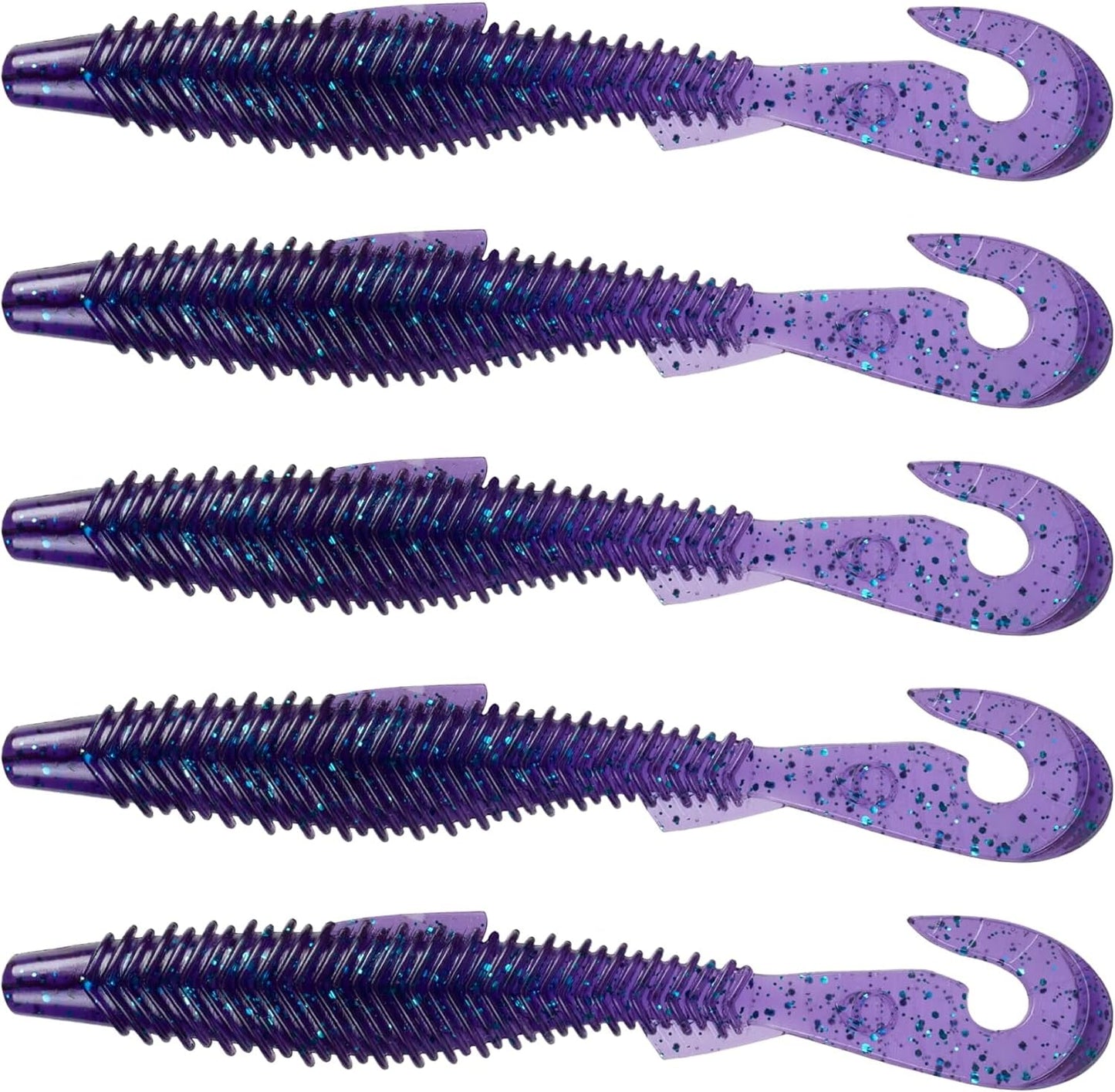 6th Sense – Judge 5.9 – Soft Plastic Swimbait Worm – Bass Fishing – Ribbed Body Thump Tail (5 per Pack)